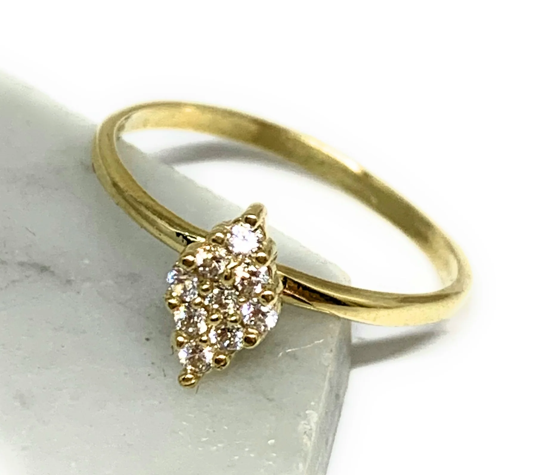 10k Solid Gold Yellow Gold Classic CZ Ring