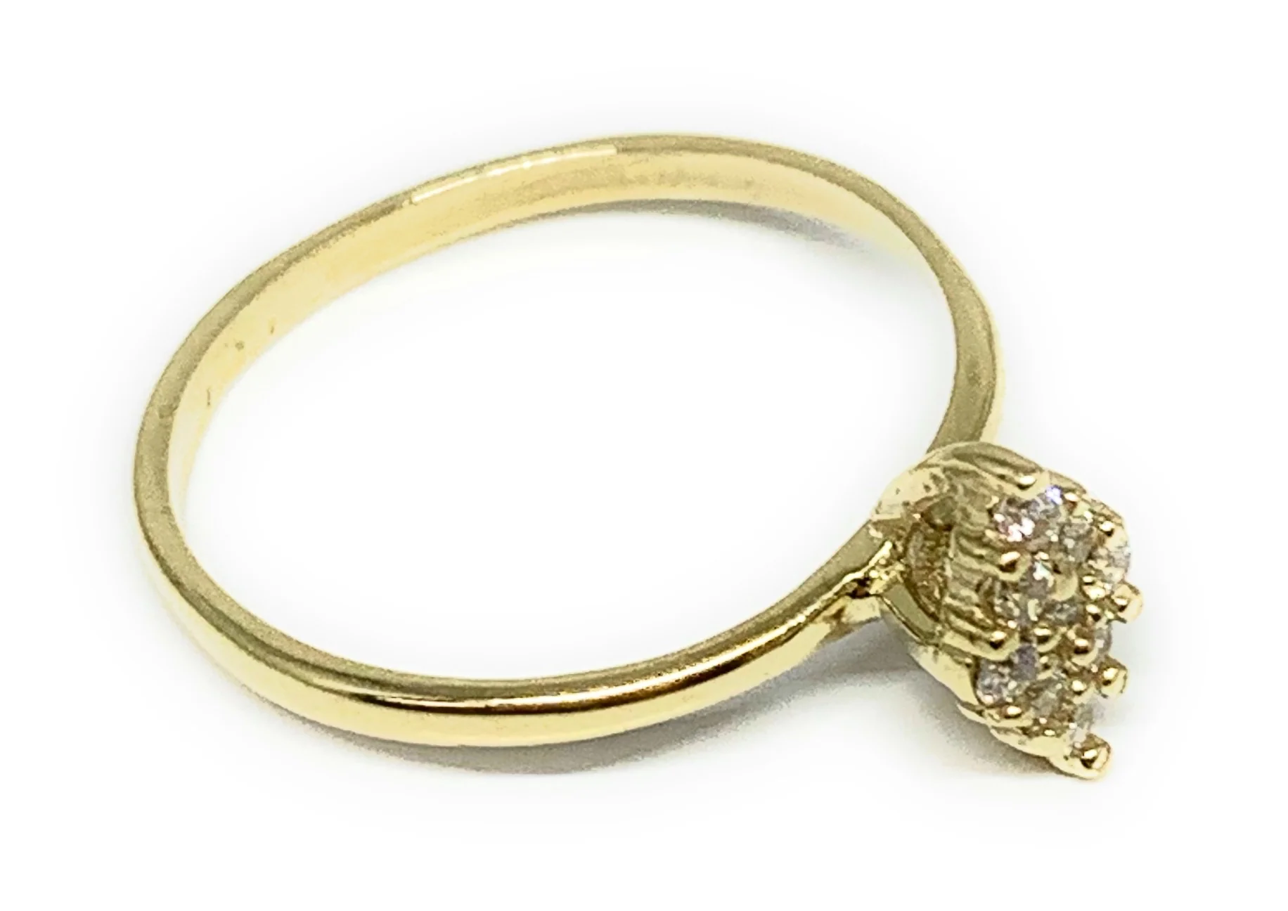 10k Solid Gold Yellow Gold Classic CZ Ring - Image 3