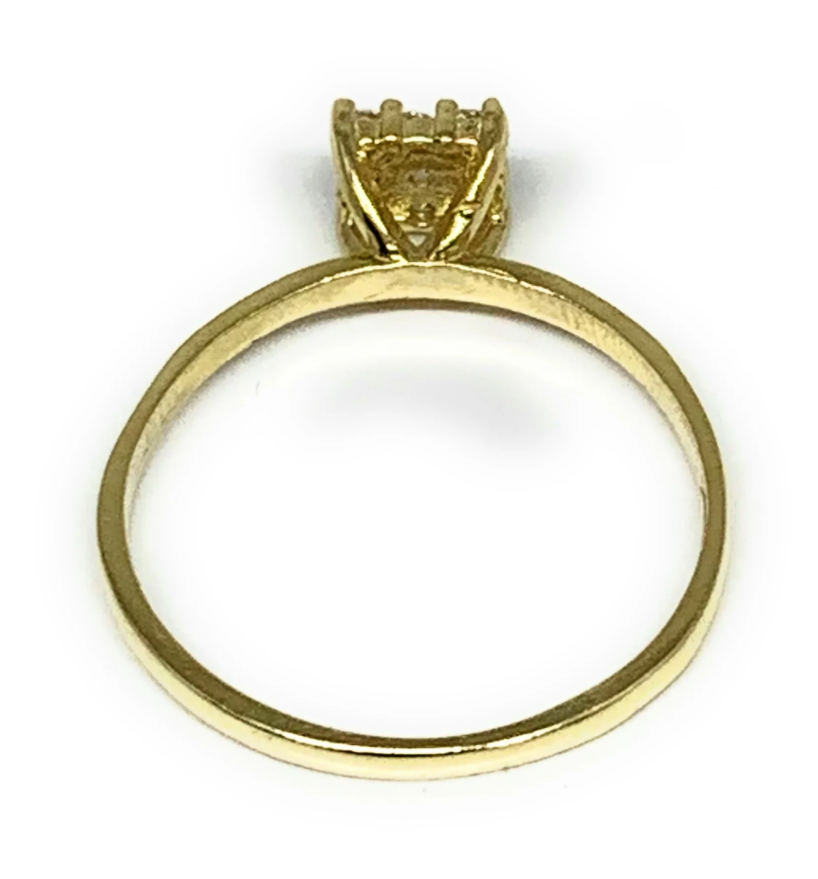 10k Solid Gold Yellow Gold Classic CZ Ring - Image 4
