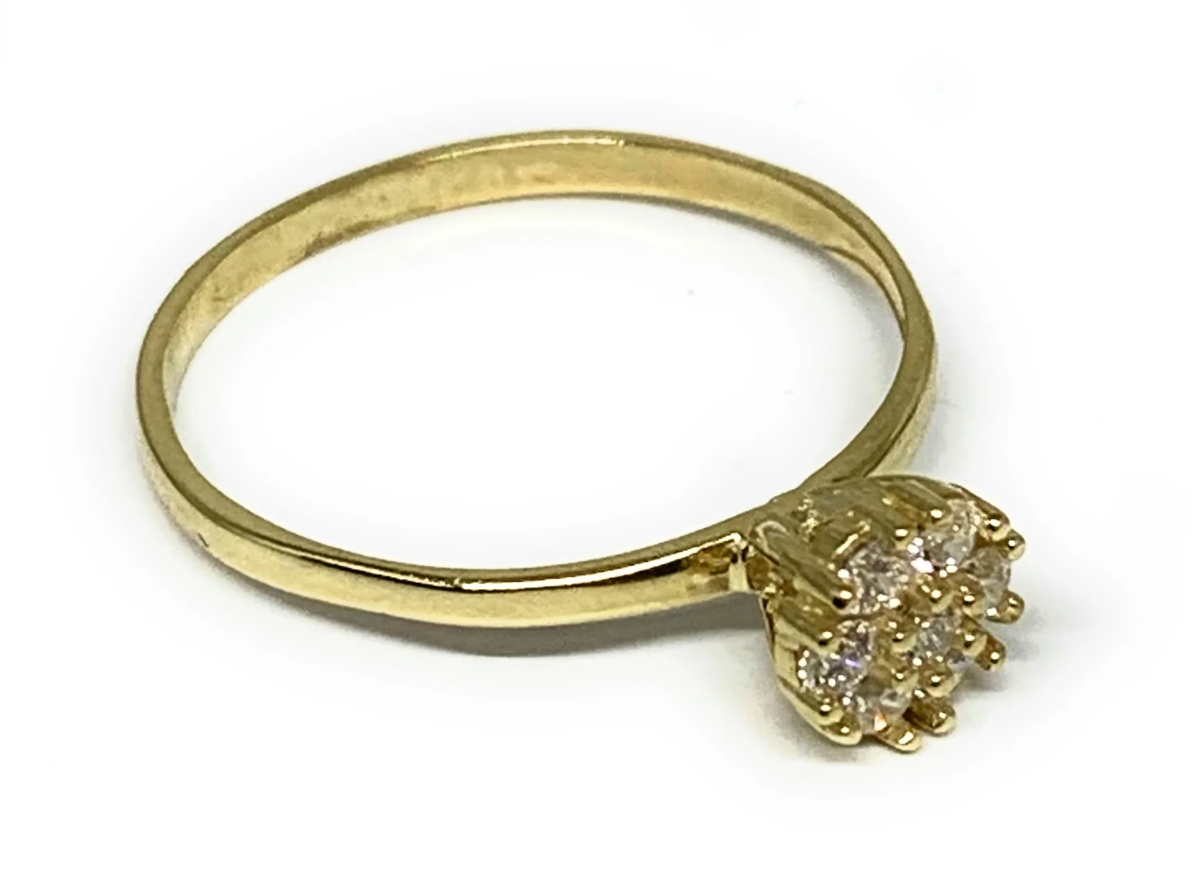 10k Solid Gold Yellow Gold Classic CZ Ring - Image 3