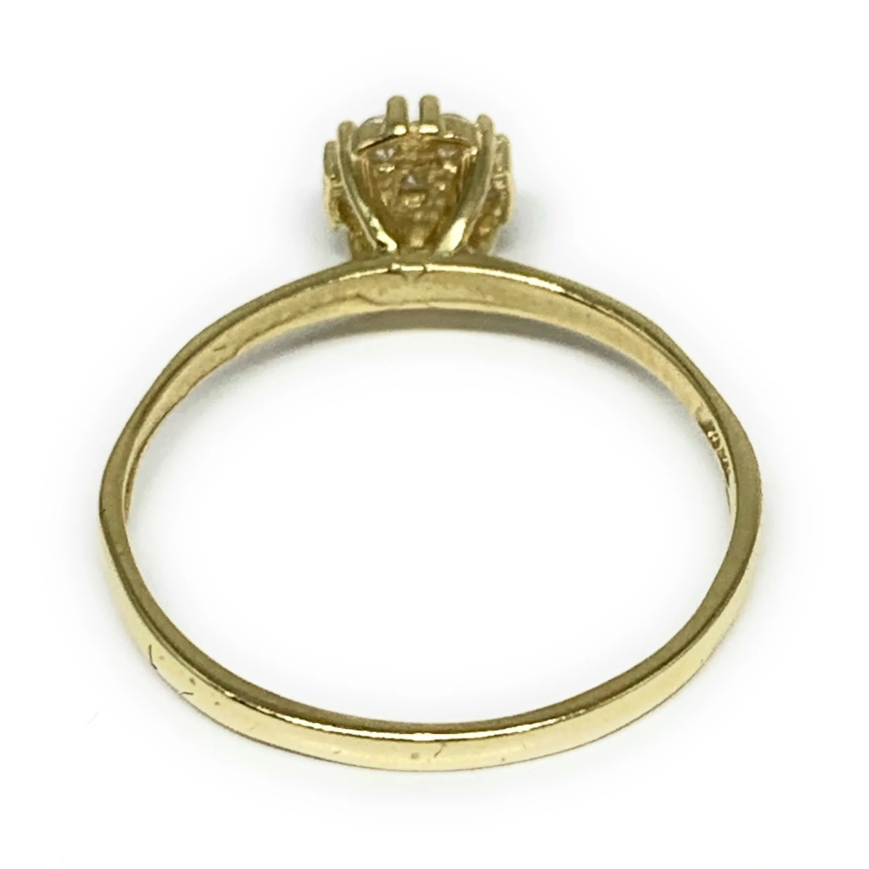 10k Solid Gold Yellow Gold Classic CZ Ring - Image 4