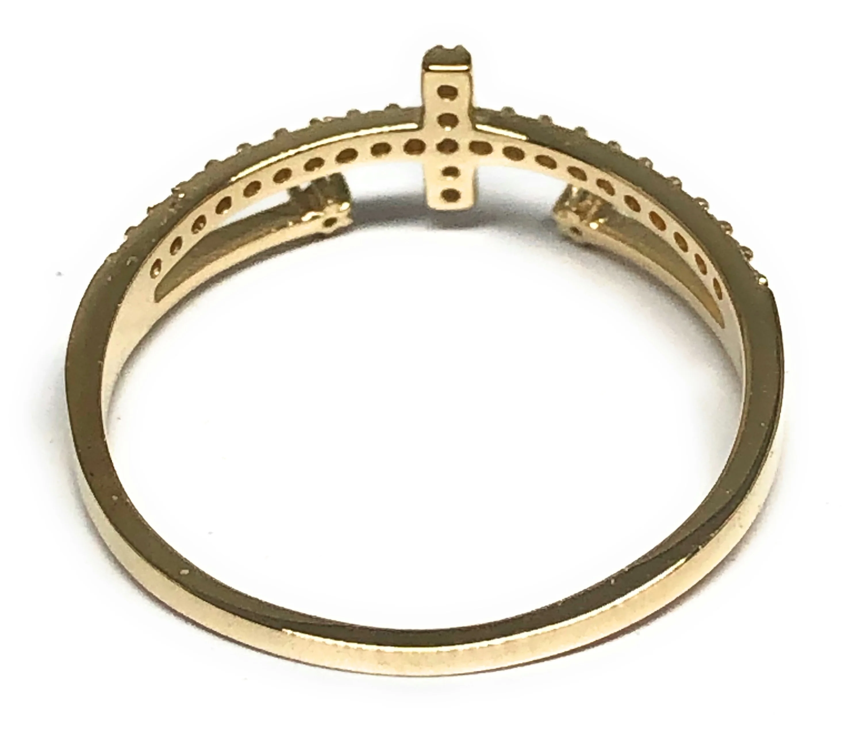 10k Solid Gold Yellow Gold Cross CZ Ring (FC 114) - Image 3
