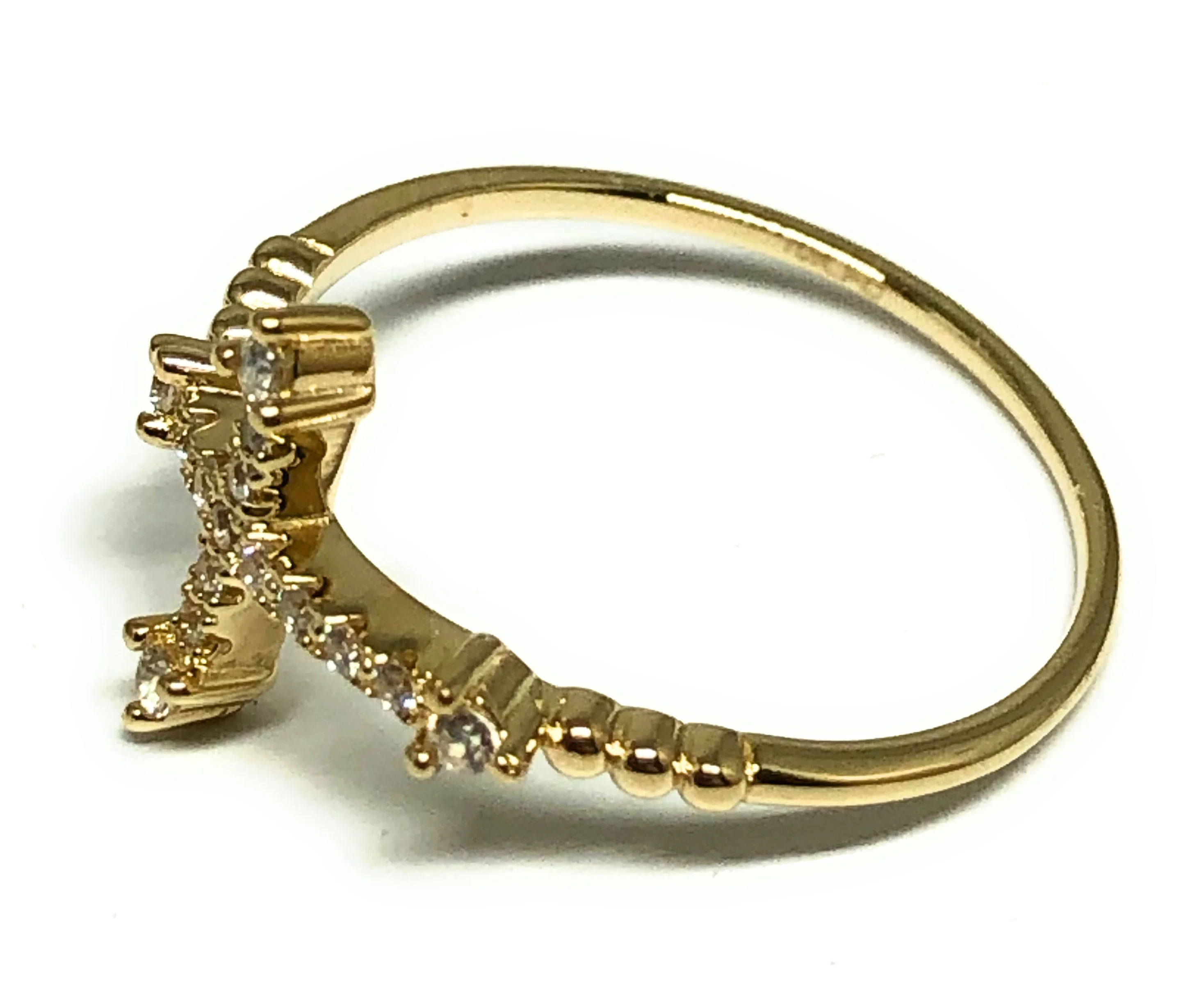 10k Solid Gold Yellow Gold Cross CZ Ring (FC 115) - Image 2
