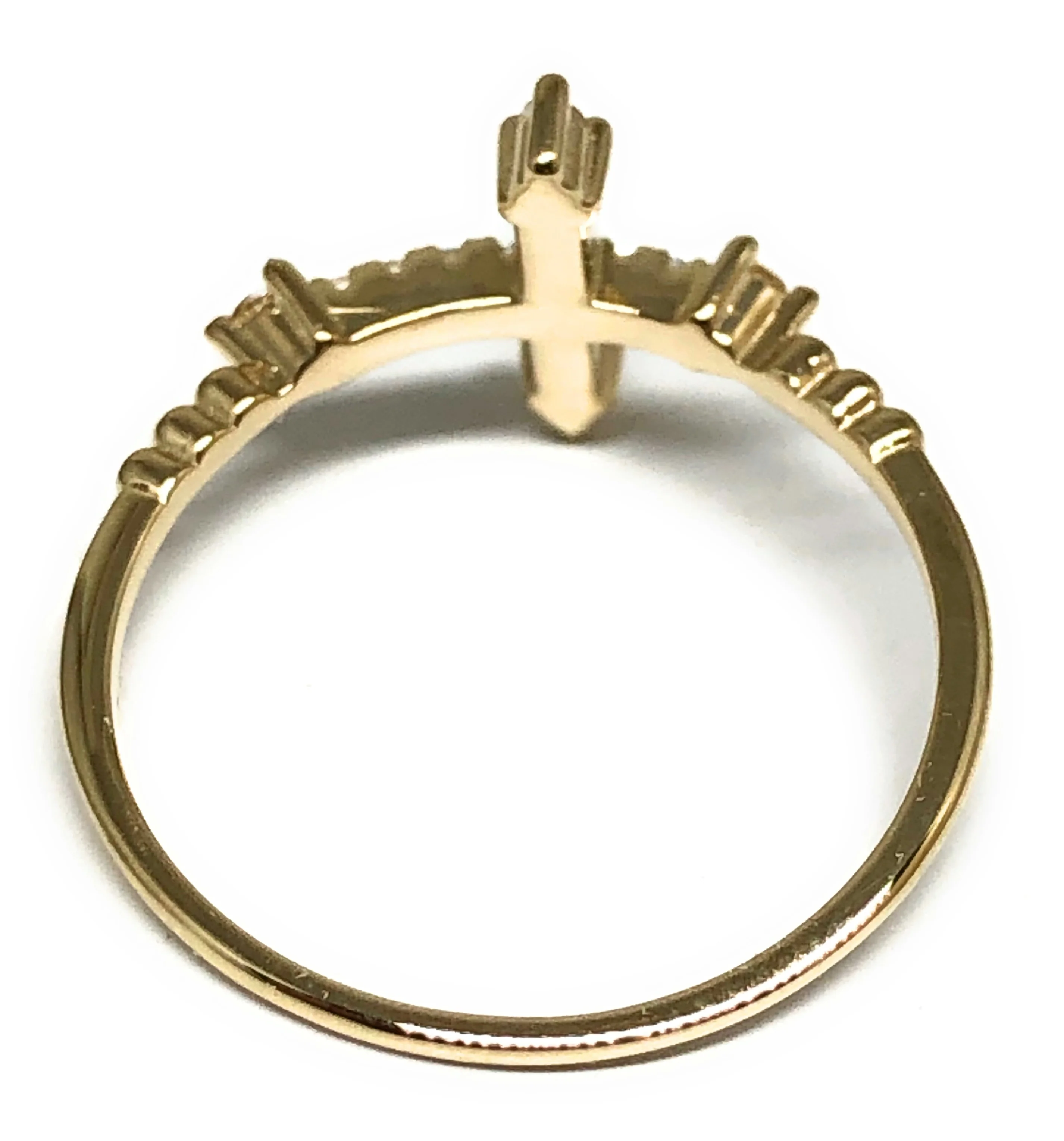 10k Solid Gold Yellow Gold Cross CZ Ring (FC 115) - Image 3