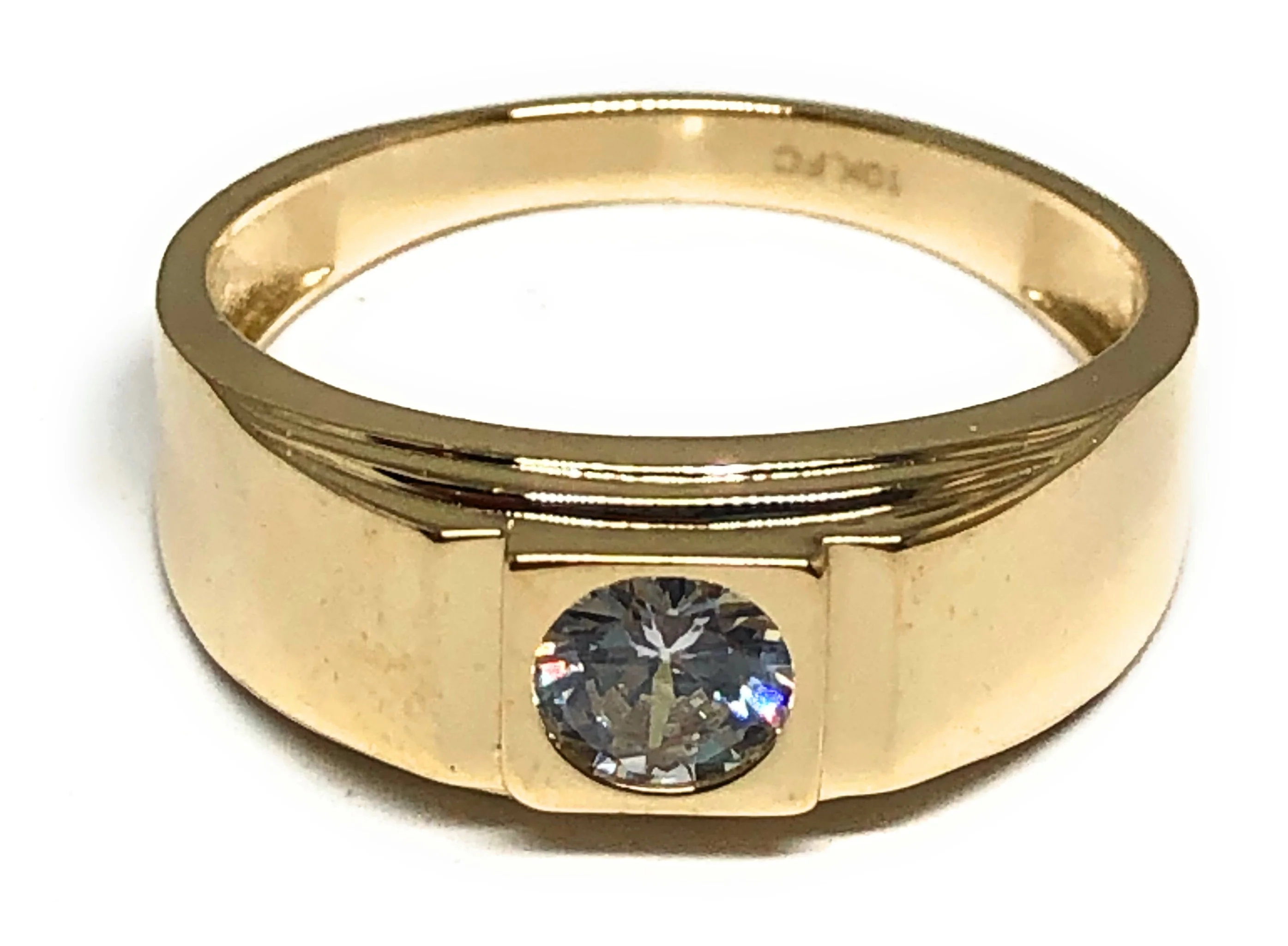 10k Solid Gold Yellow Gold CZ Band Ring (FC 101)