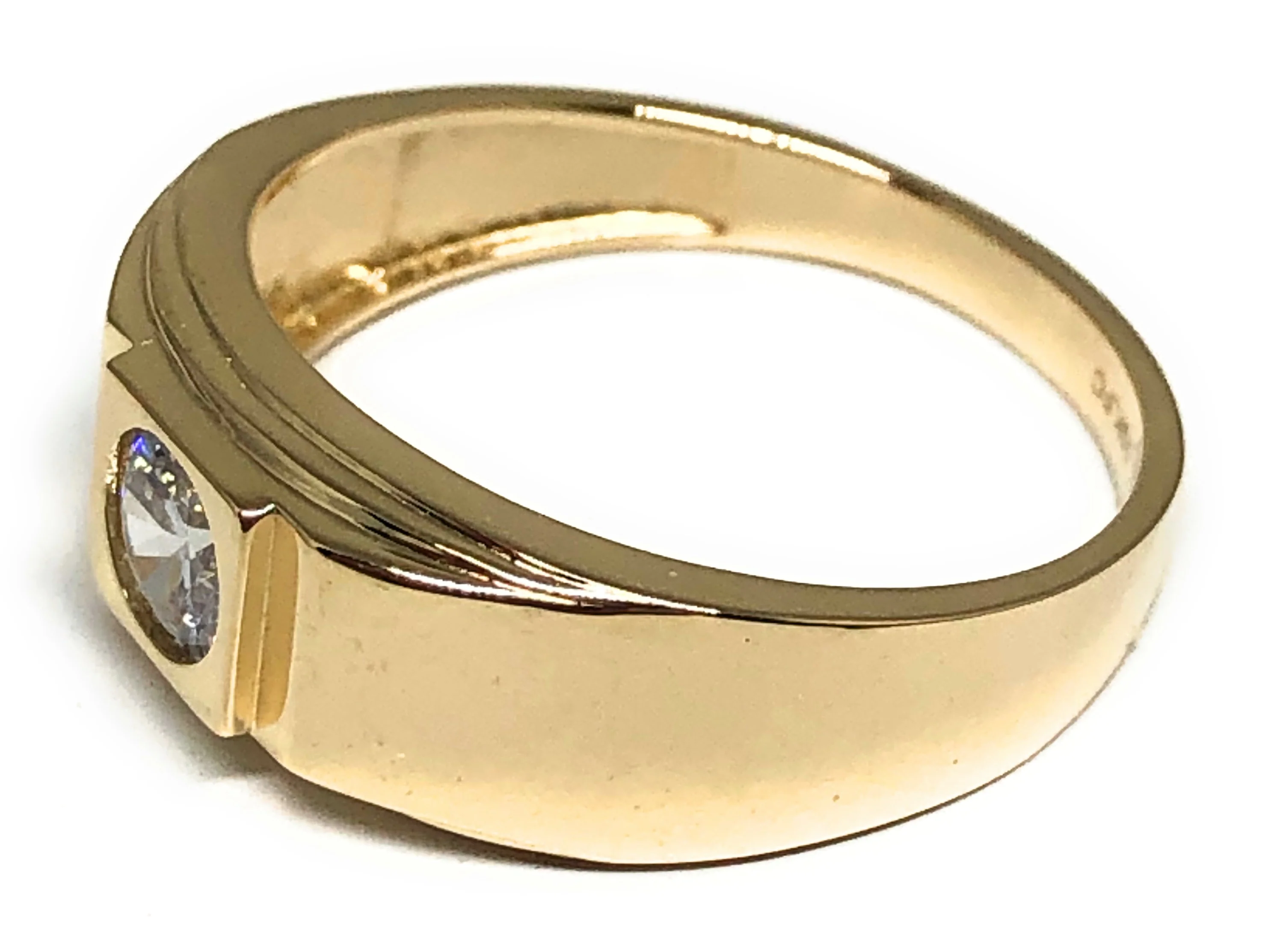 10k Solid Gold Yellow Gold CZ Band Ring (FC 101) - Image 2