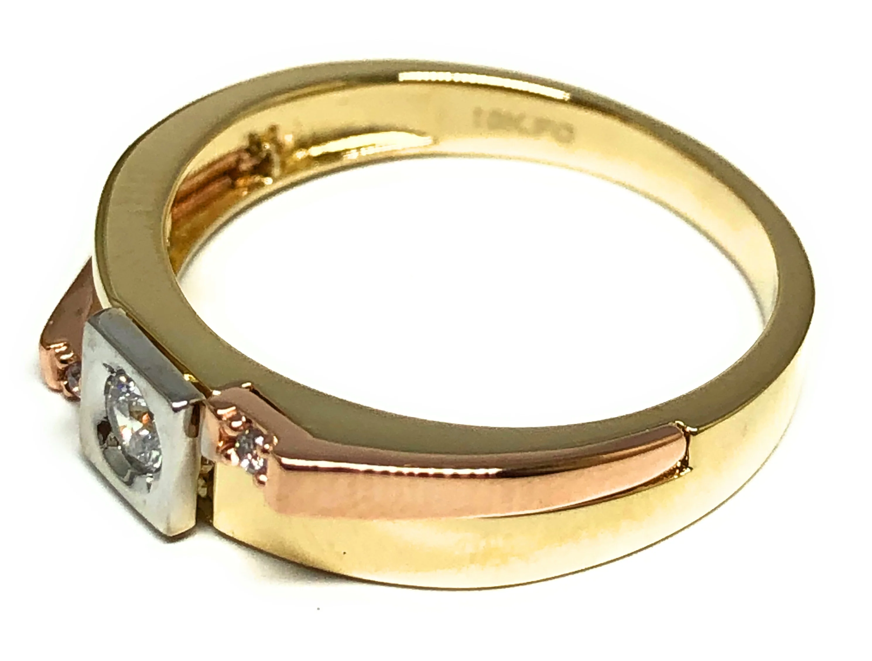 10k Solid Gold Yellow Gold CZ Band Ring (FC 107) - Image 2
