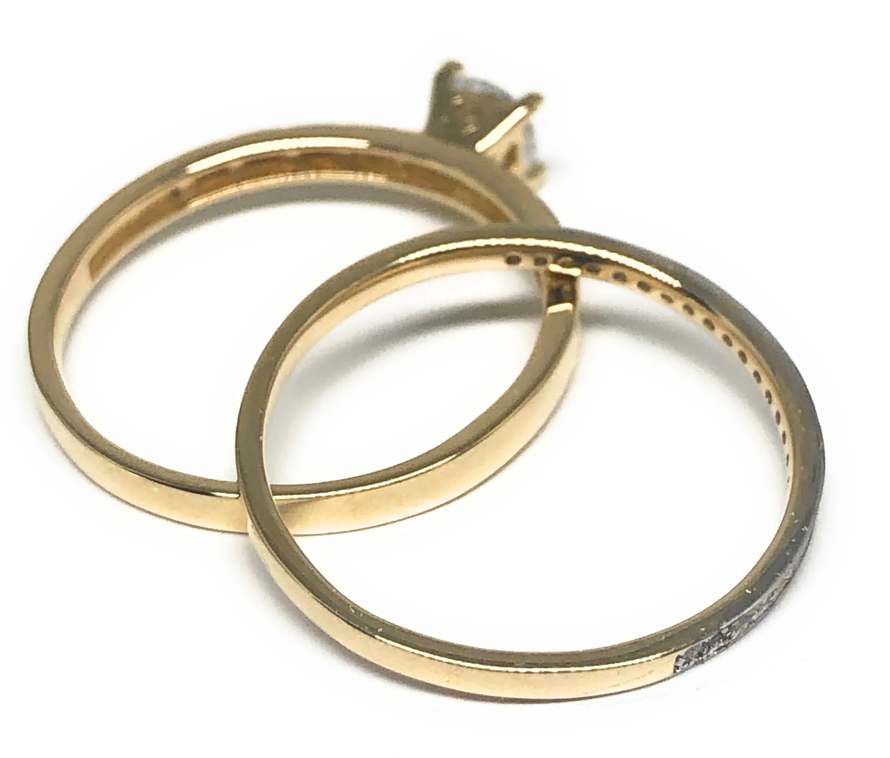 10k Solid Gold Yellow Gold CZ Engagement Set Ring (FC 98) - Image 3