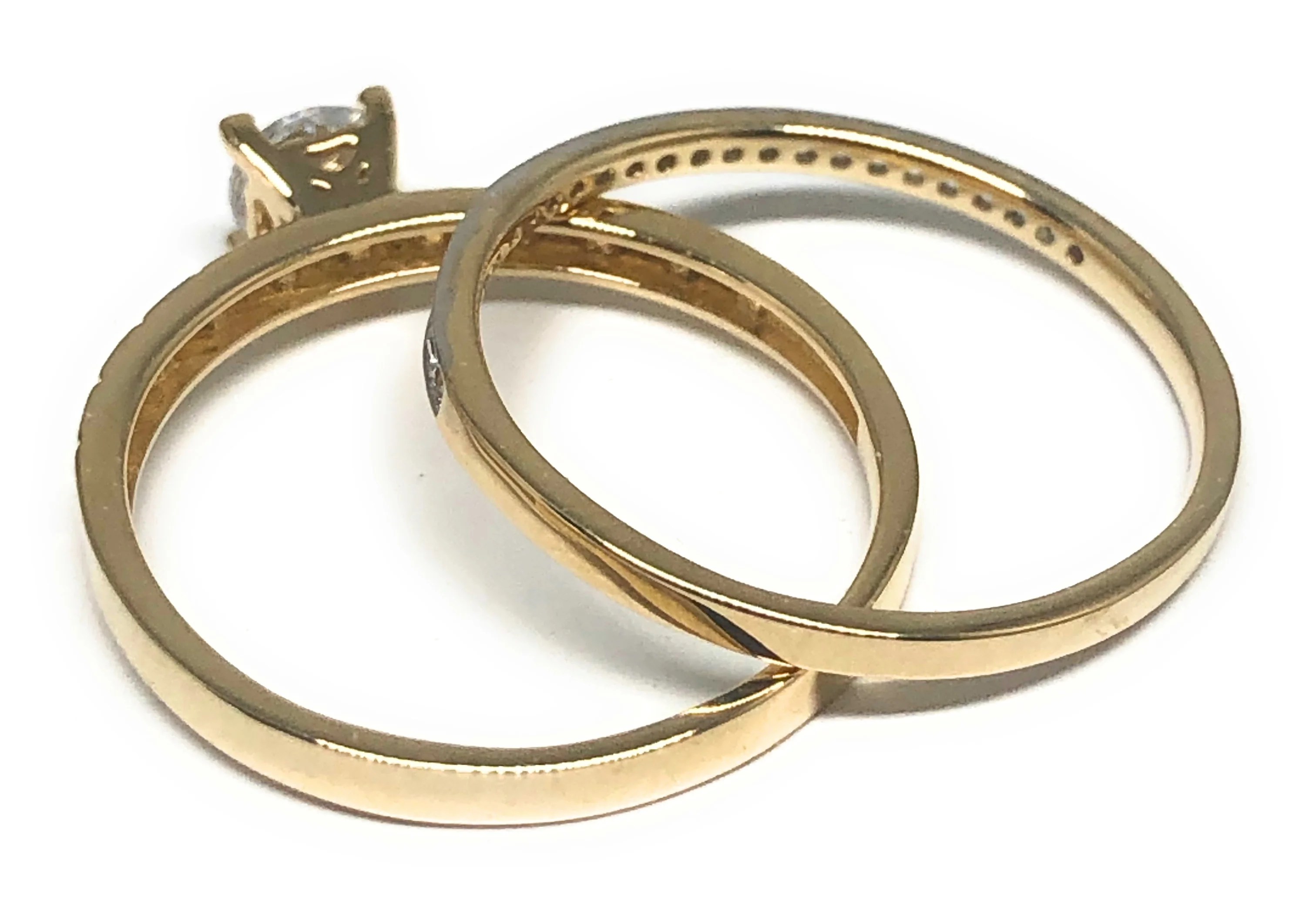 10k Solid Gold Yellow Gold CZ Engagement Set Ring (FC 98) - Image 4