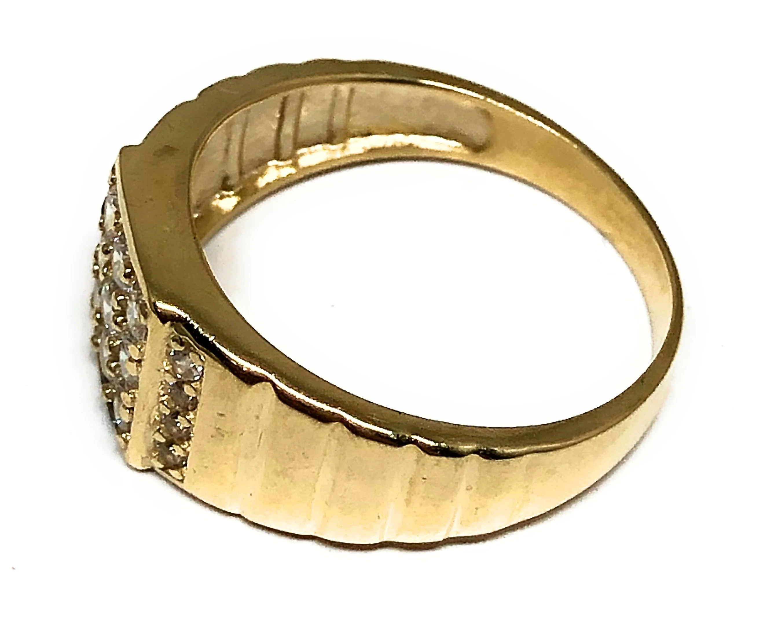 10k Solid Gold Yellow Gold CZ Ring - Image 3