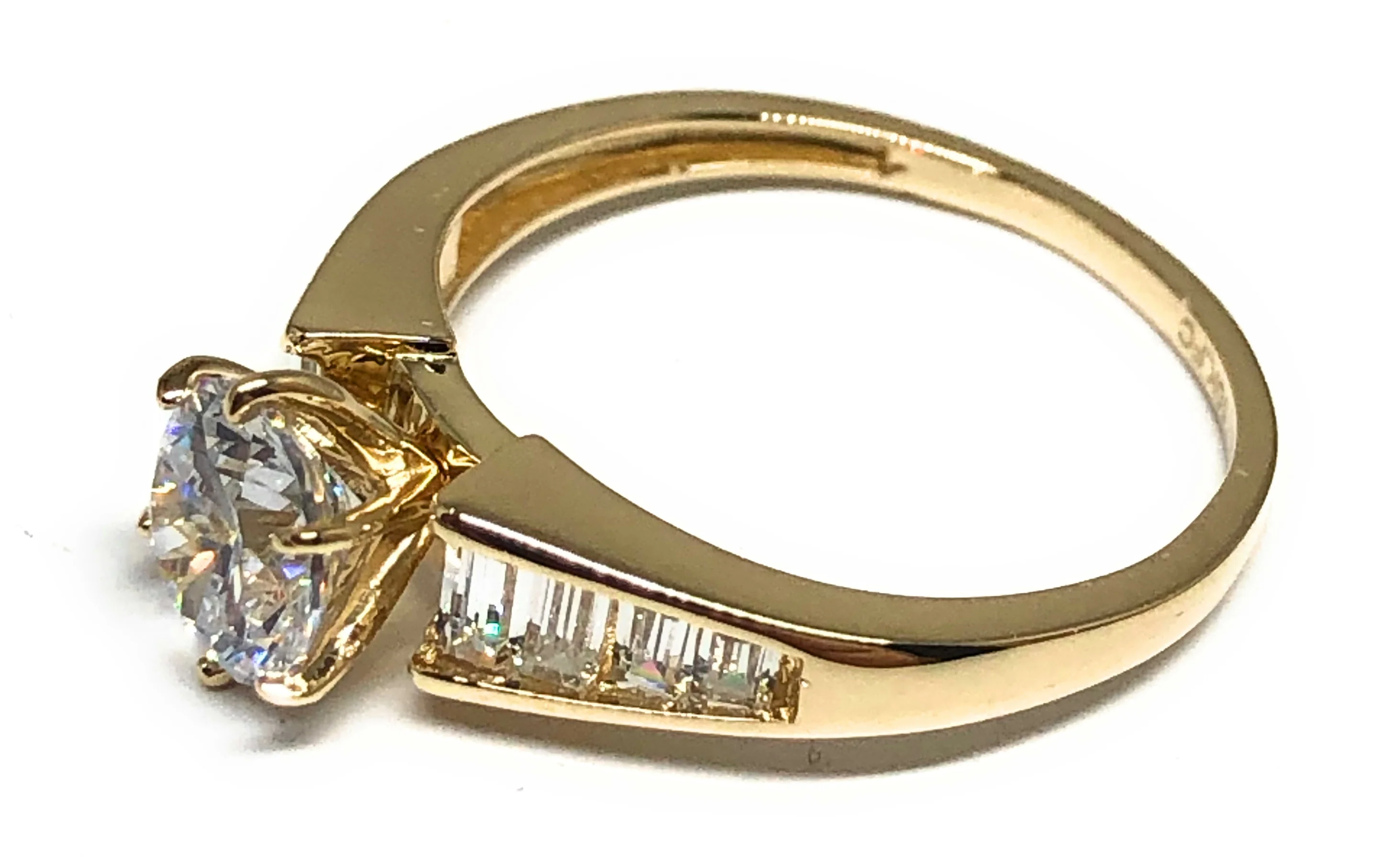 10k Solid Gold Yellow Gold CZ Ring (FC 102) - Image 2