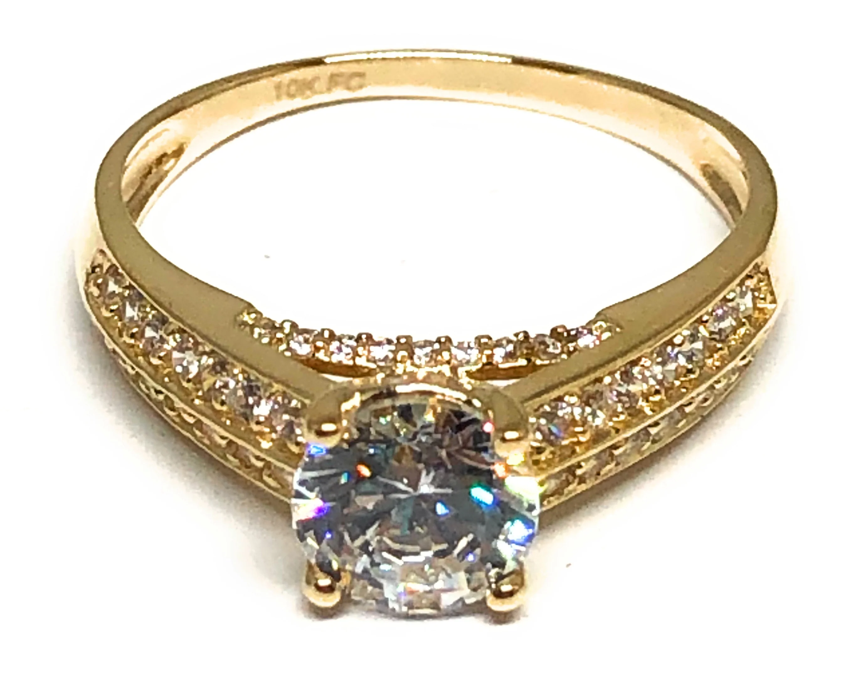 10k Solid Gold Yellow Gold CZ Ring (FC 103)