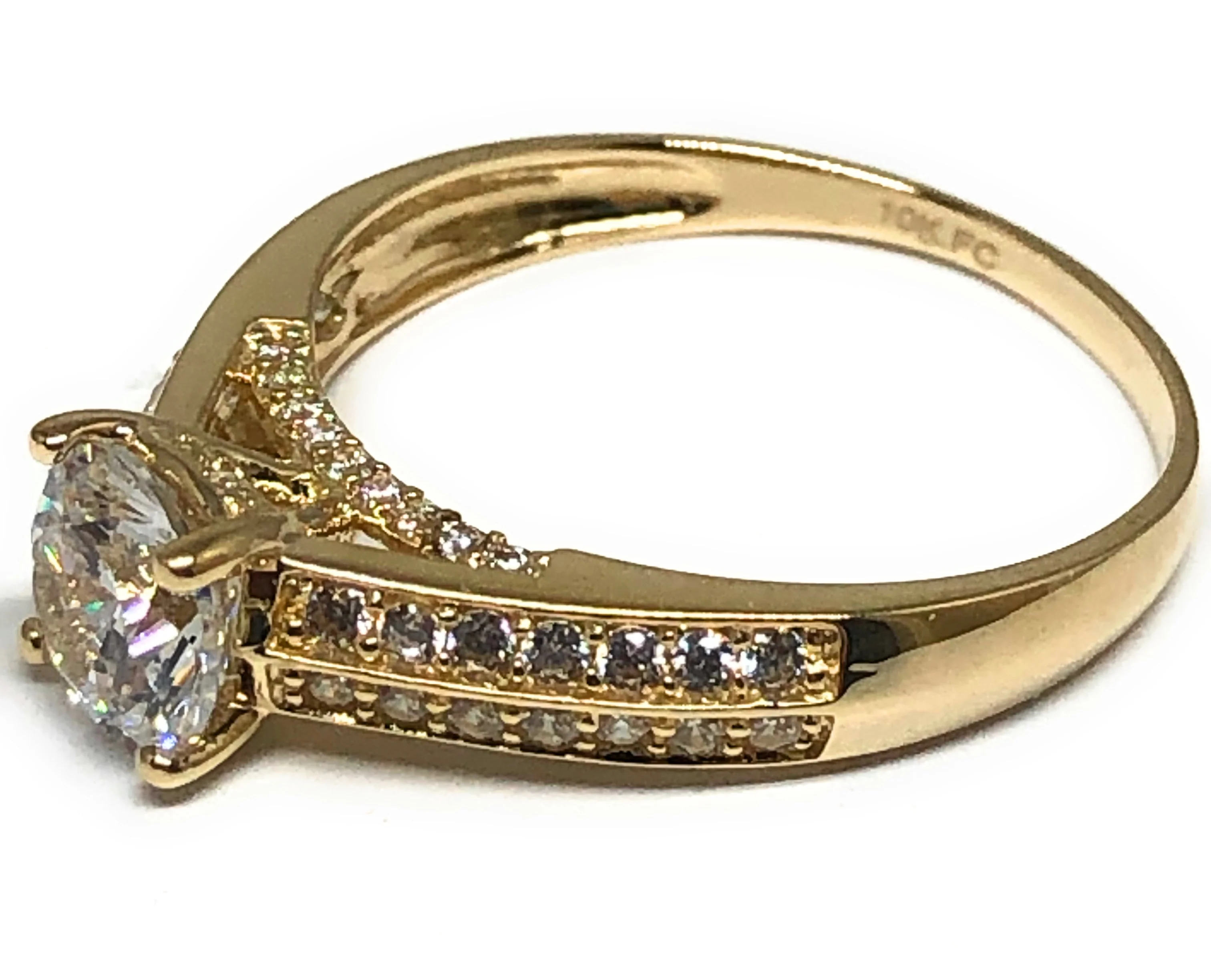 10k Solid Gold Yellow Gold CZ Ring (FC 103) - Image 2