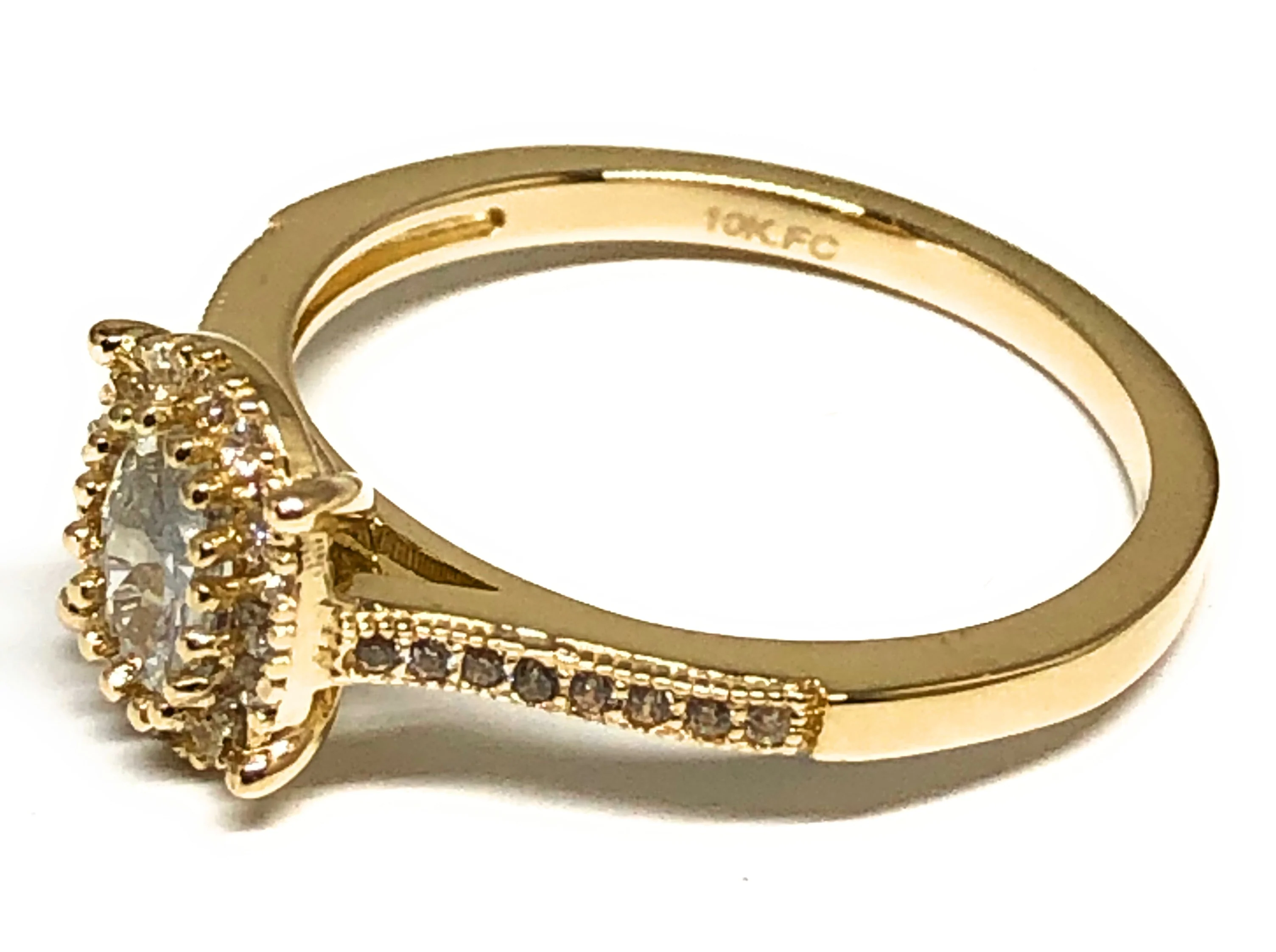 10k Solid Gold Yellow Gold CZ Ring (FC 104) - Image 2