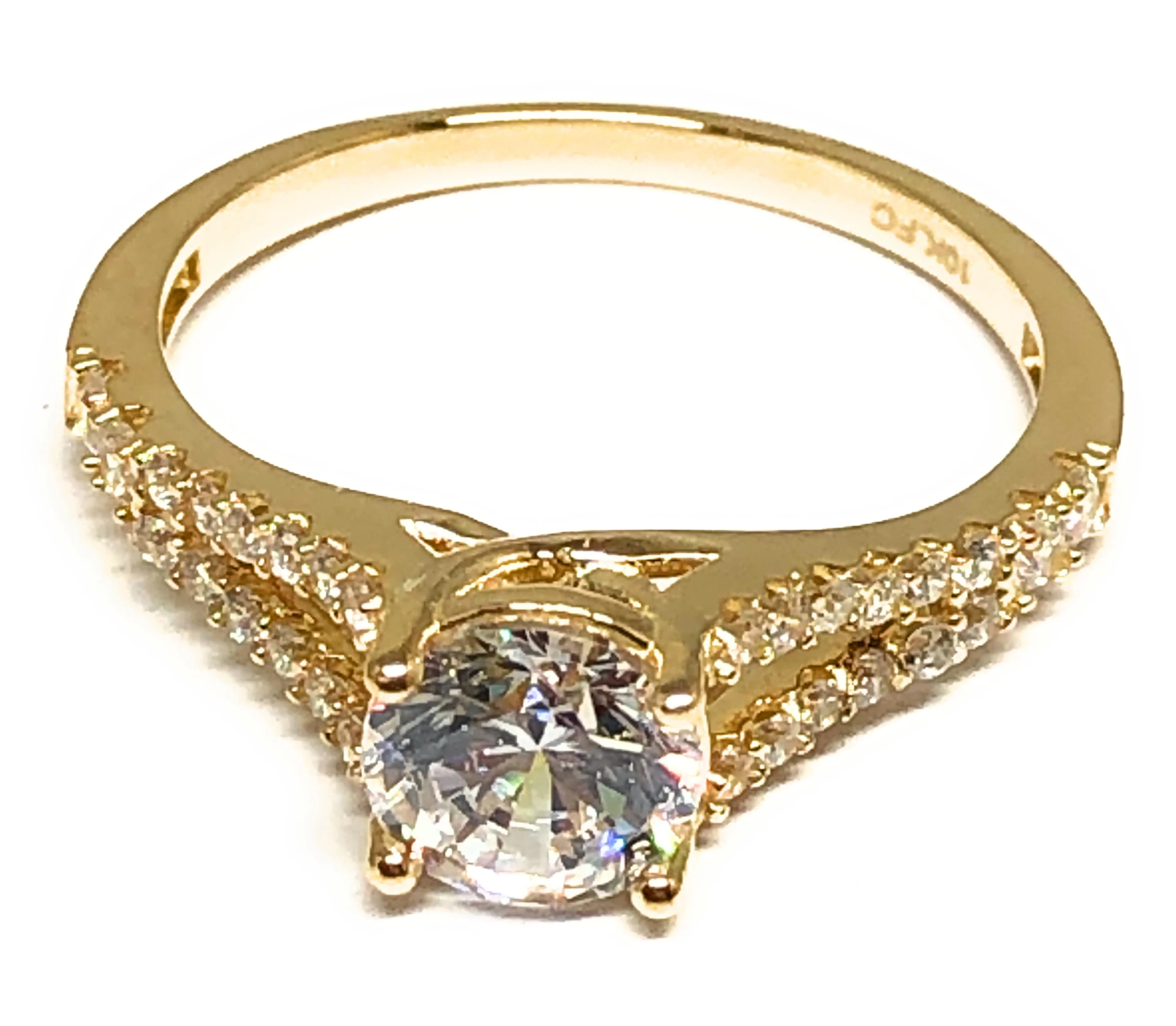 10k Solid Gold Yellow Gold CZ Ring (FC 105)