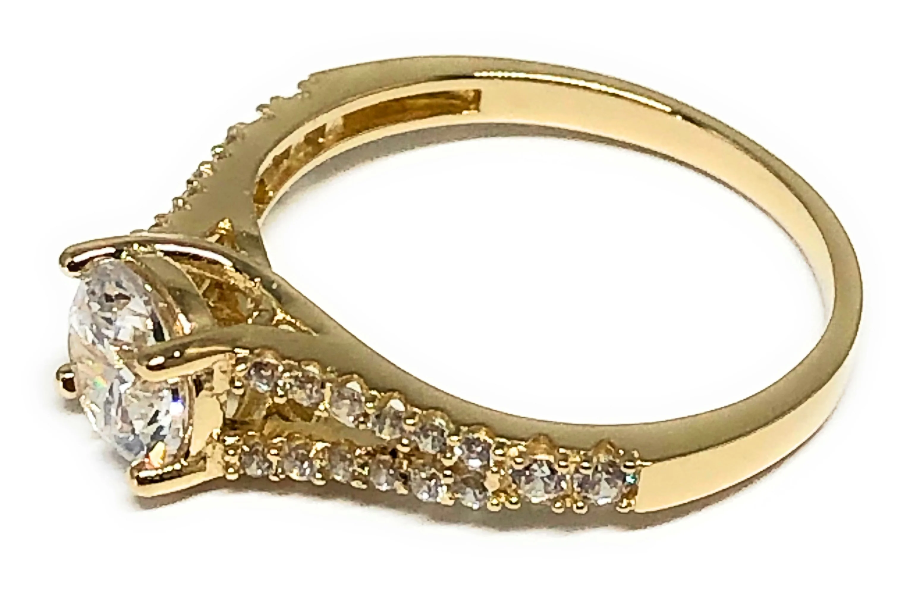 10k Solid Gold Yellow Gold CZ Ring (FC 105) - Image 2