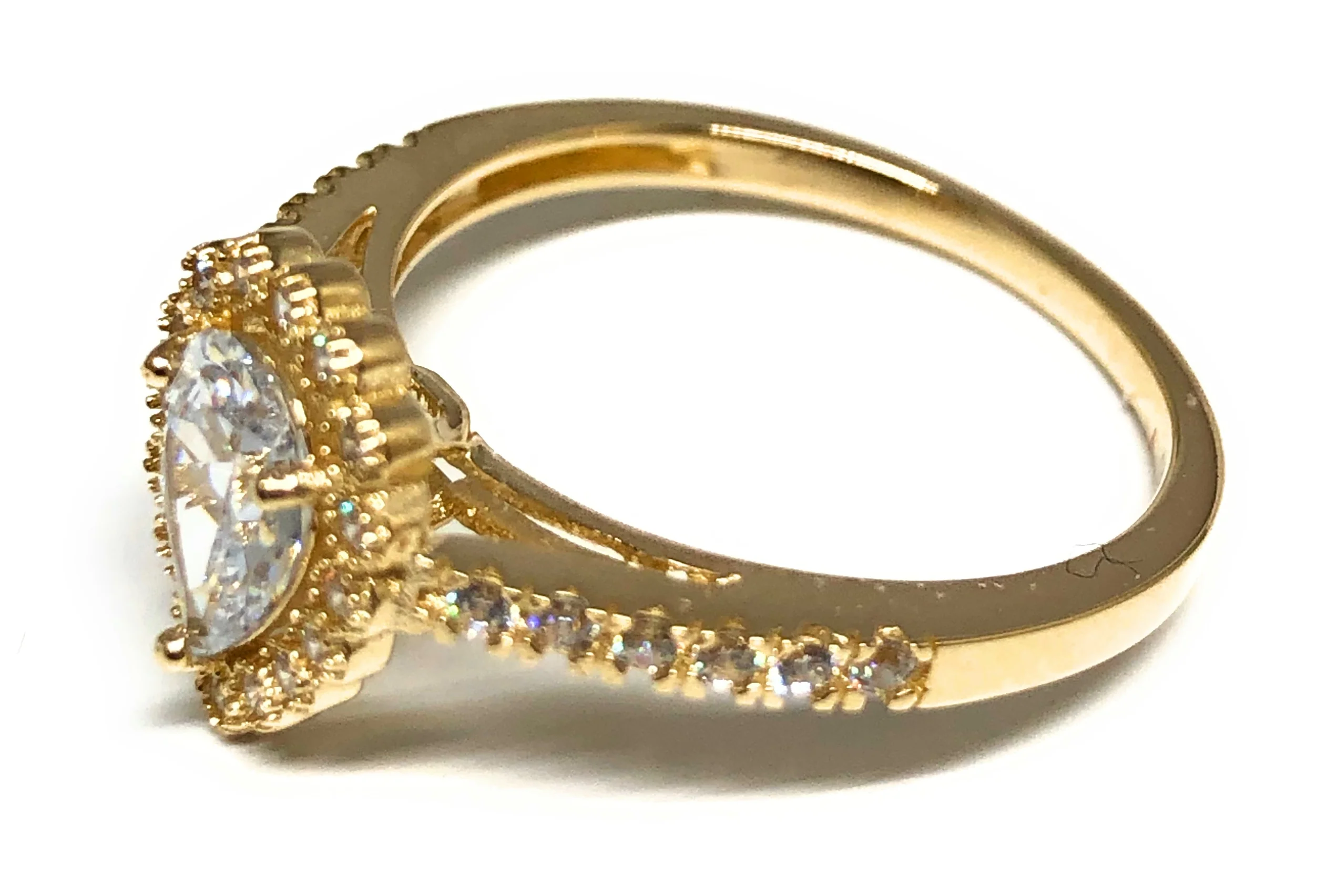 10k Solid Gold Yellow Gold CZ Ring (FC 106) - Image 2