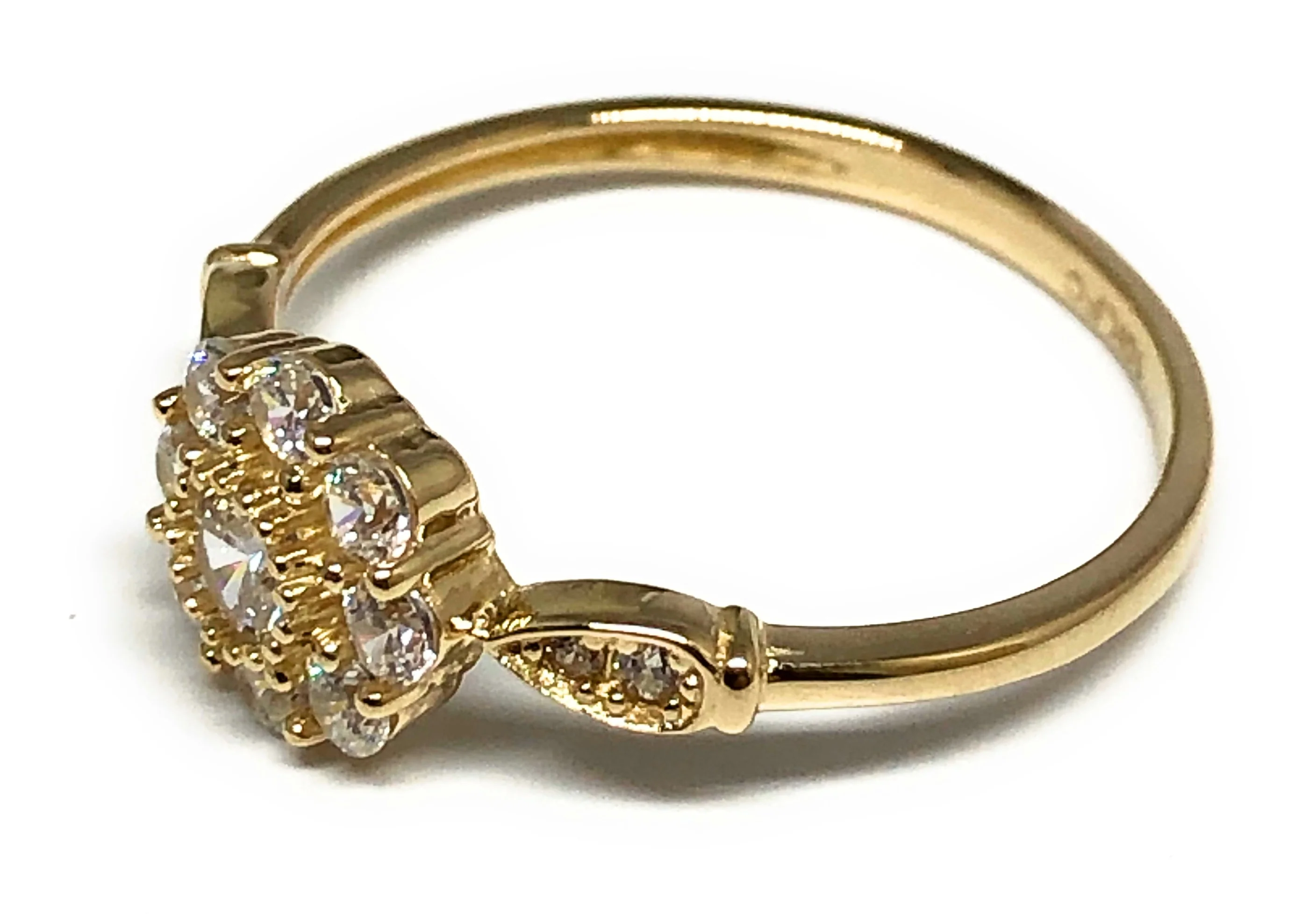 10k Solid Gold Yellow Gold CZ Ring (FC 108) - Image 2