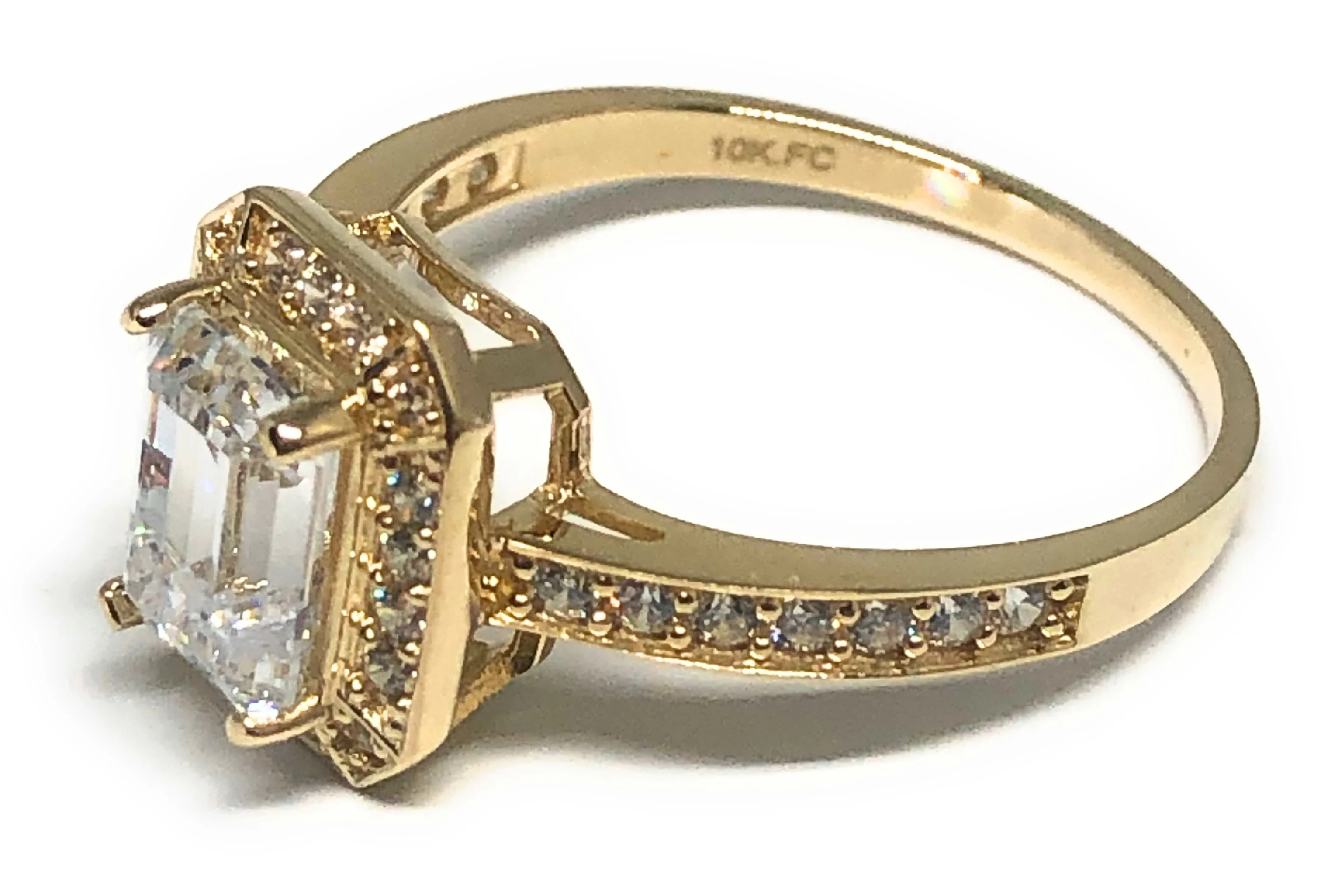 10k Solid Gold Yellow Gold CZ Ring (FC 97) - Image 2
