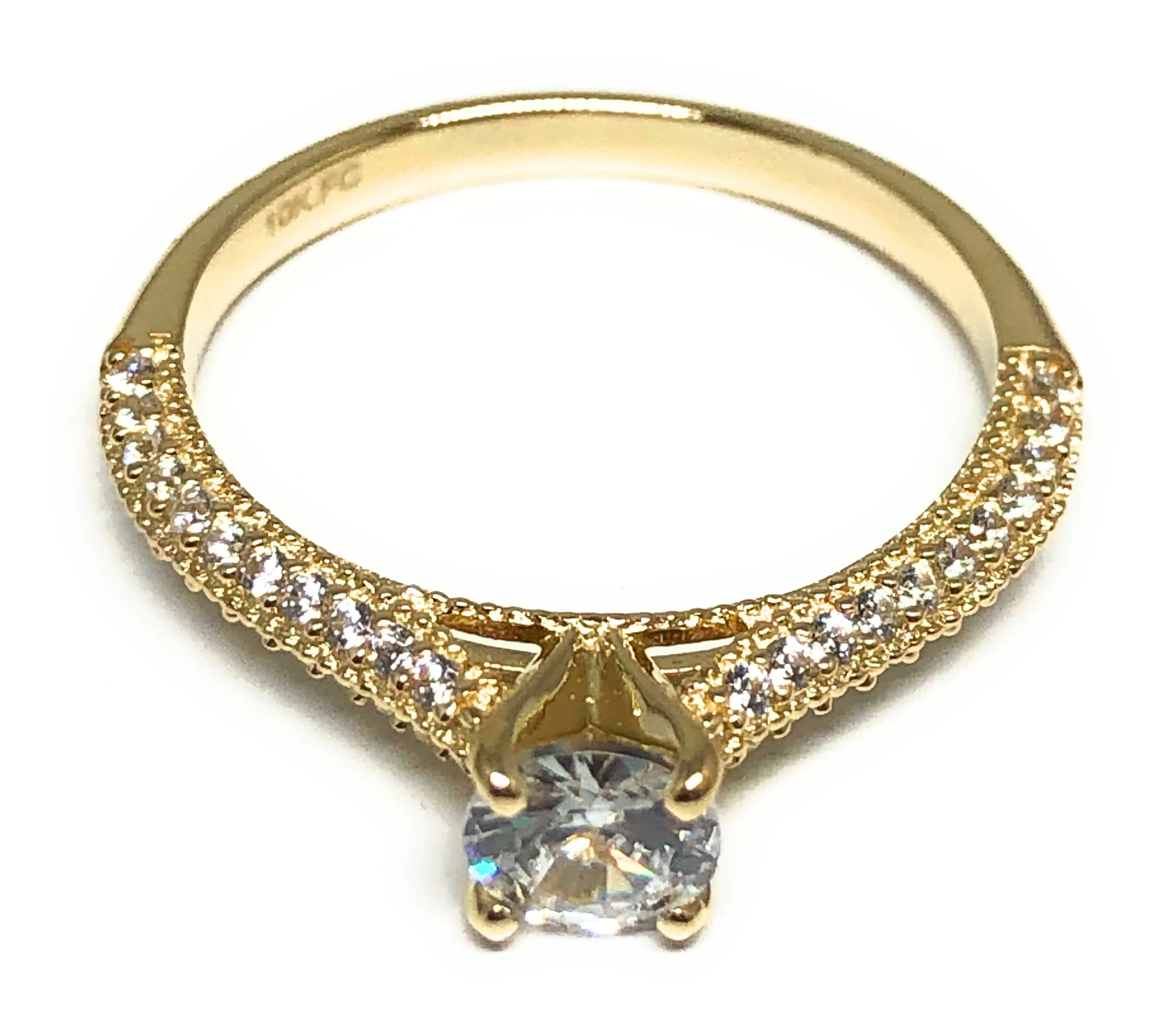 10k Solid Gold Yellow Gold CZ Ring (FC 99)