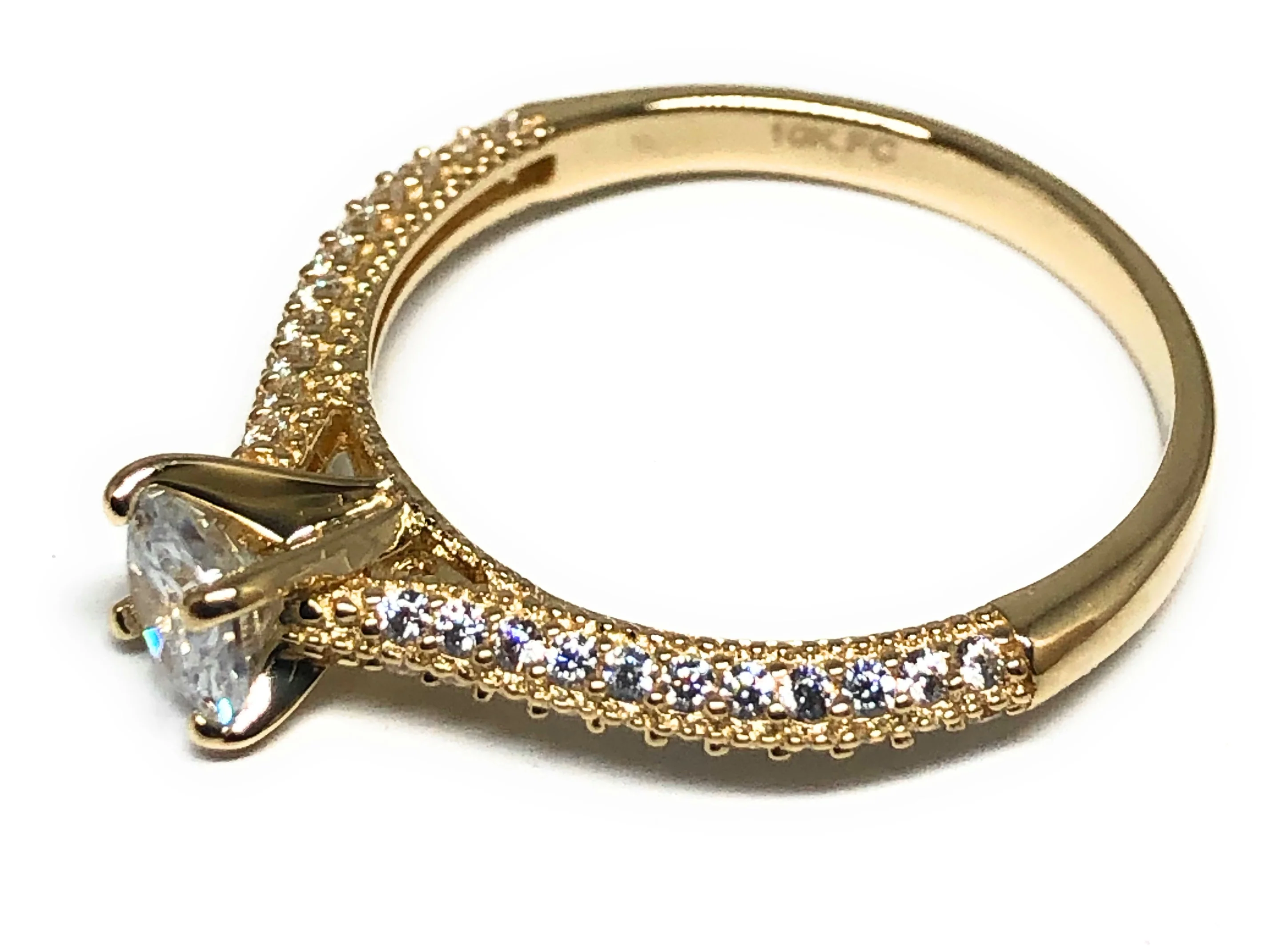 10k Solid Gold Yellow Gold CZ Ring (FC 99) - Image 2