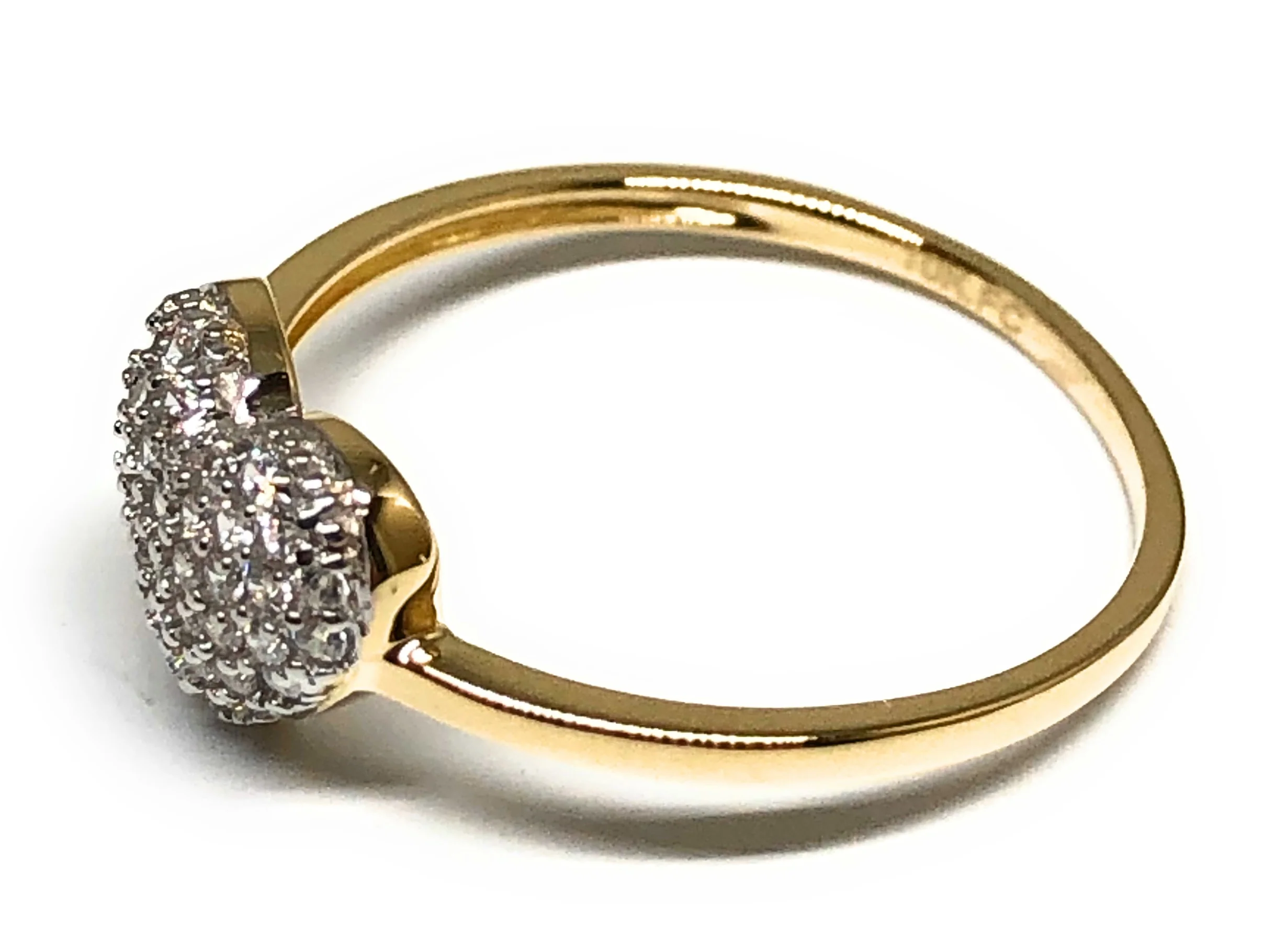 10k Solid Gold Yellow Gold Heart CZ Ring (FC 64) - Image 2