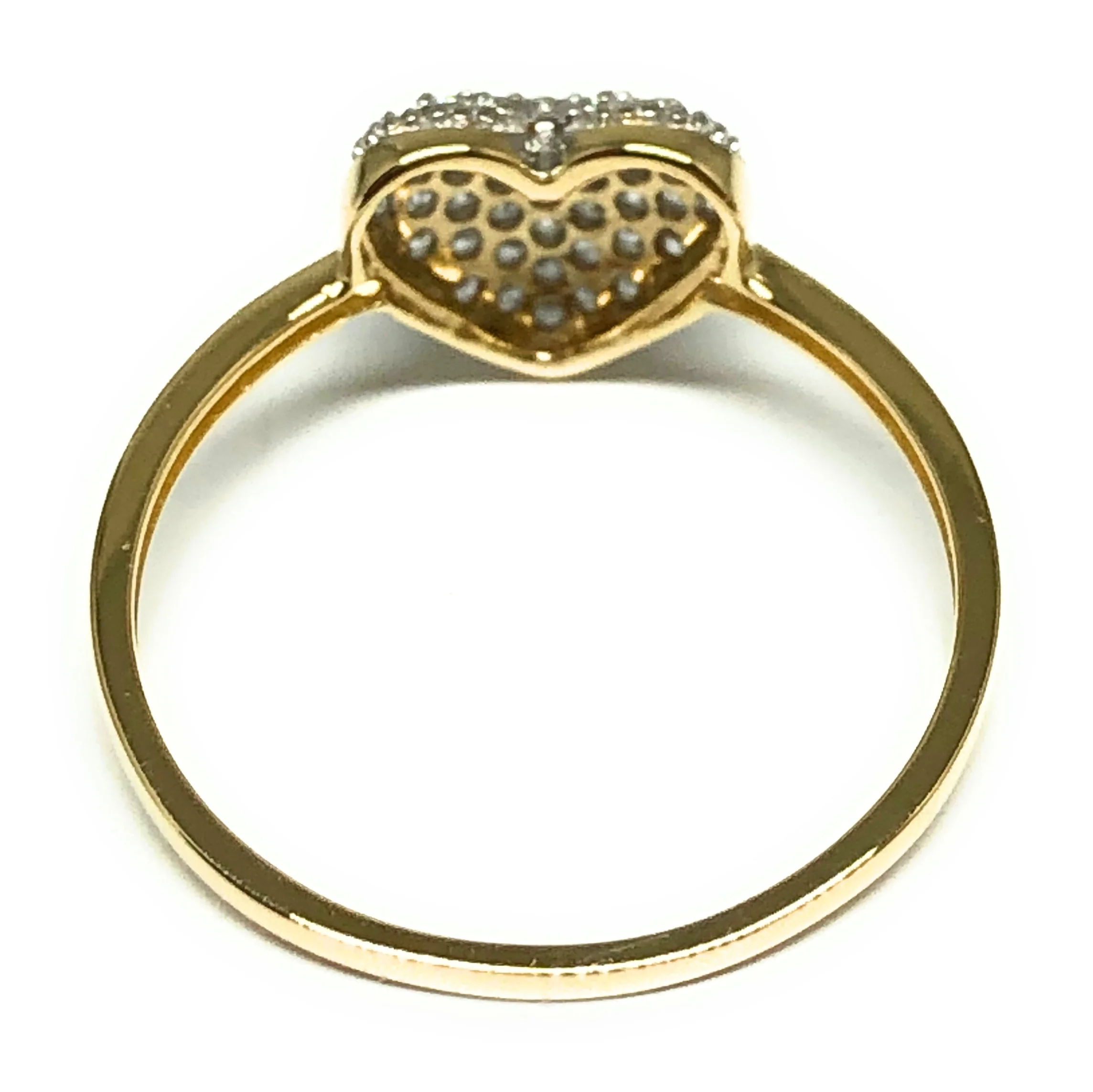 10k Solid Gold Yellow Gold Heart CZ Ring (FC 64) - Image 3