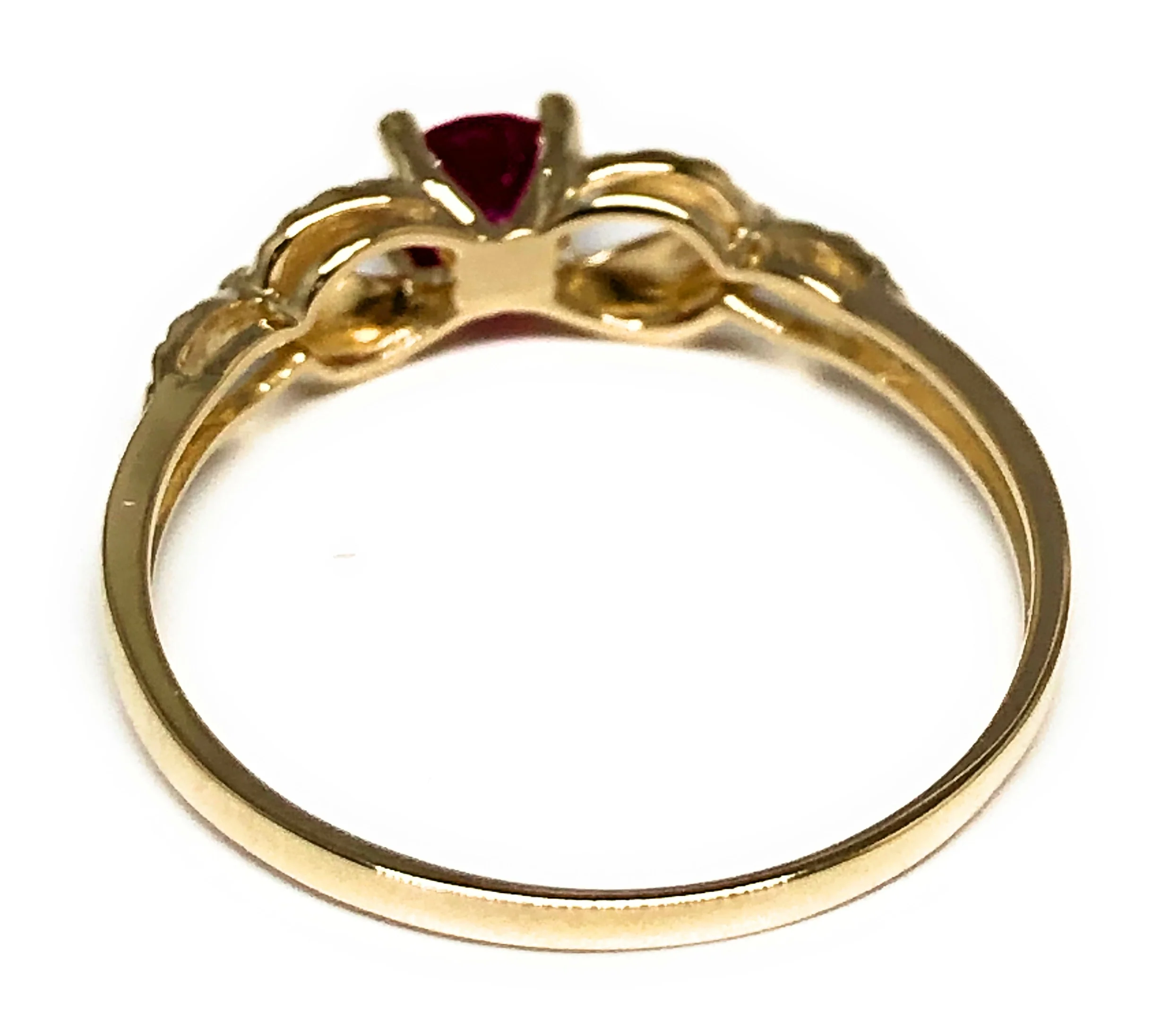10k Solid Gold Yellow Gold Pink CZ Ring (FC 111) - Image 3