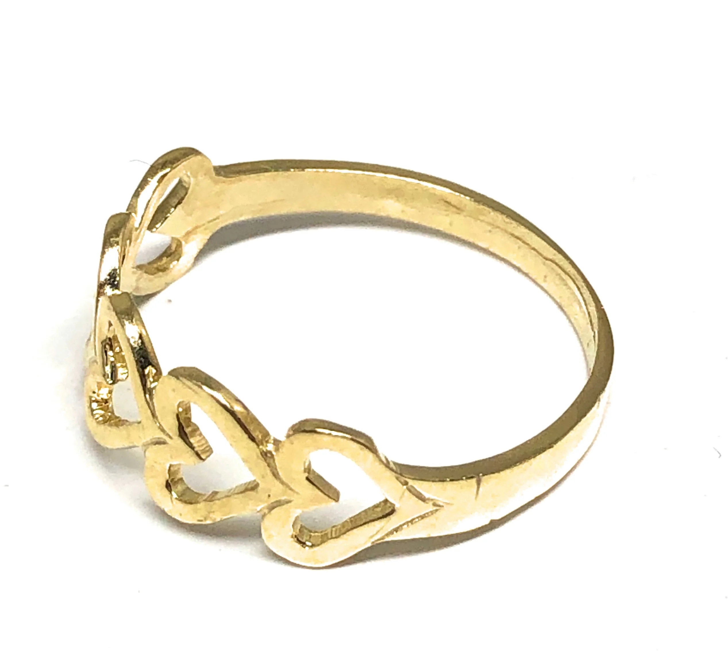 10k Solid Gold Yellow Heart Band Ring - Image 2