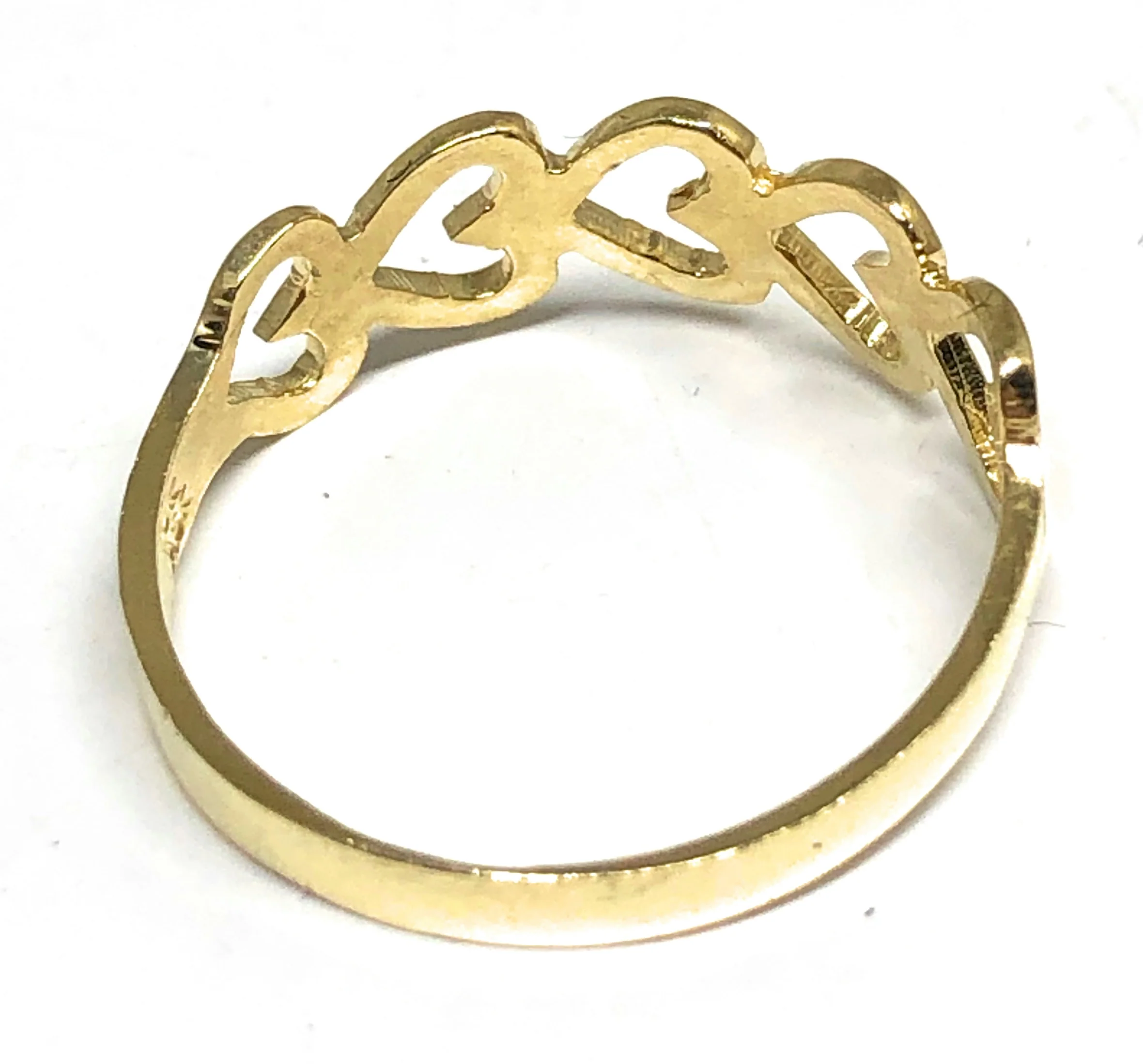 10k Solid Gold Yellow Heart Band Ring - Image 3