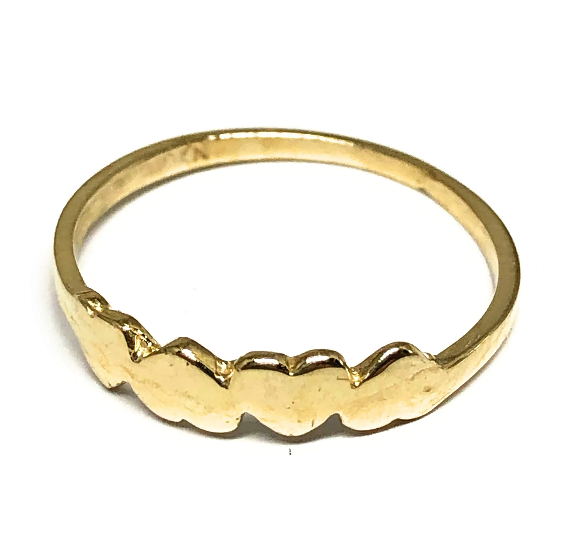 10k Solid Gold Yellow SMALL & DAINTY Heart Band Ring (FC 141)