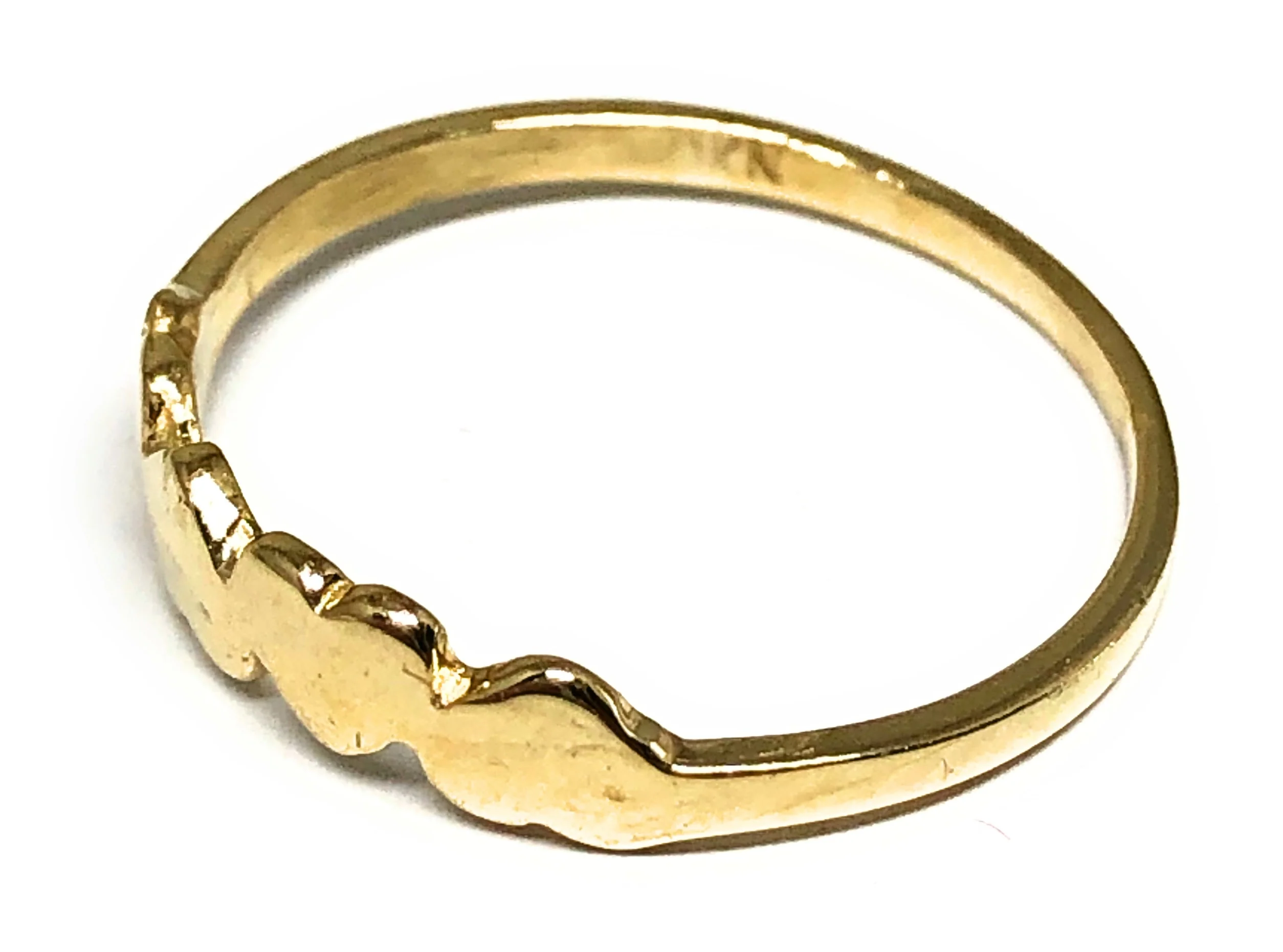 10k Solid Gold Yellow SMALL & DAINTY Heart Band Ring (FC 141) - Image 2