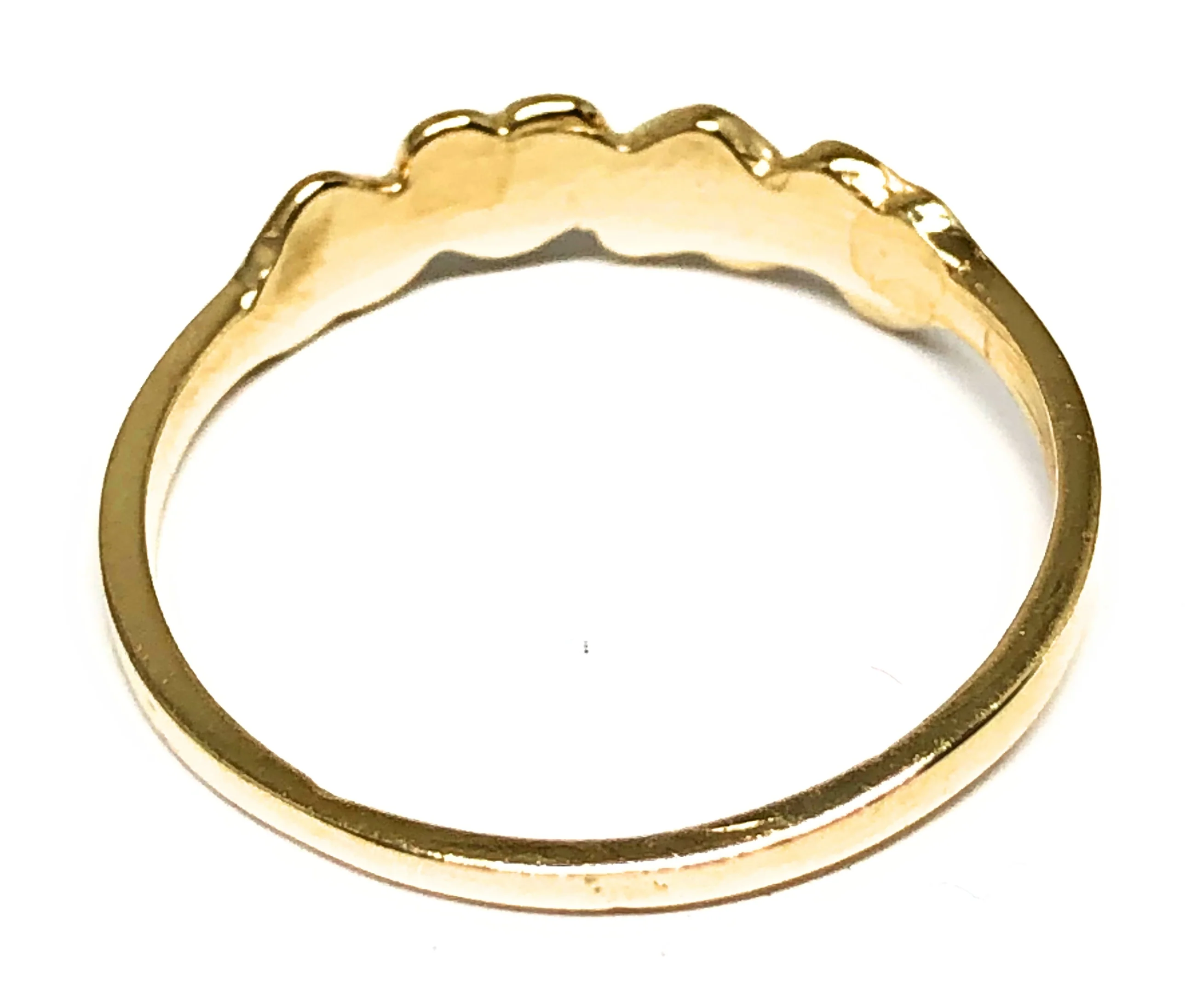 10k Solid Gold Yellow SMALL & DAINTY Heart Band Ring (FC 141) - Image 3