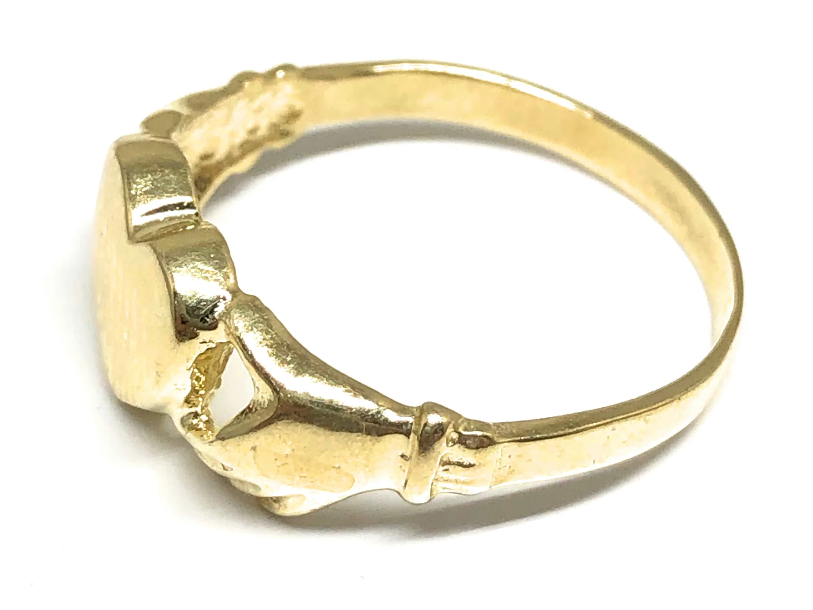 10k Solid Gold Yellow Heart Signet Ring (LG) - Image 2