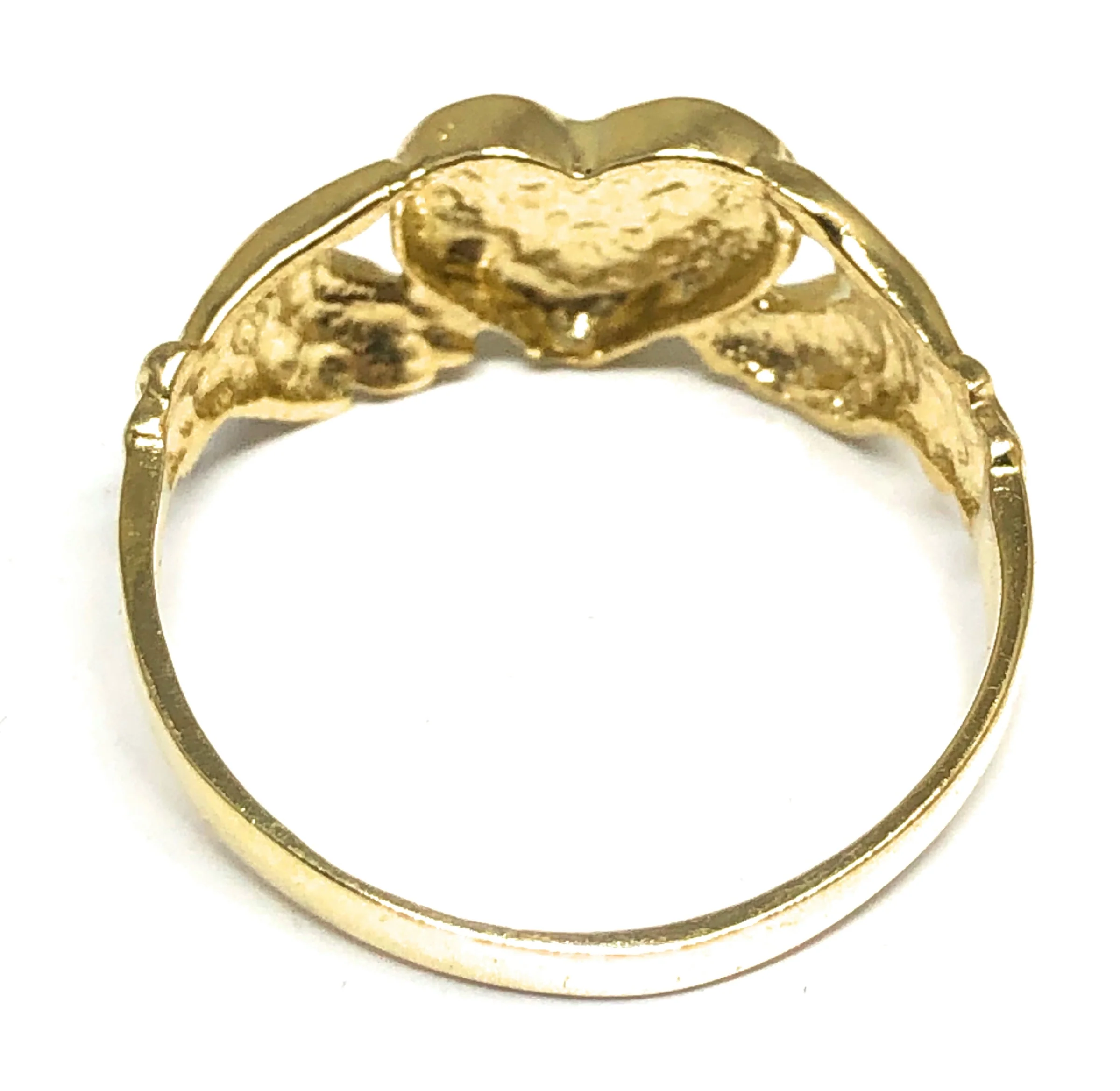 10k Solid Gold Yellow Heart Signet Ring (LG) - Image 3