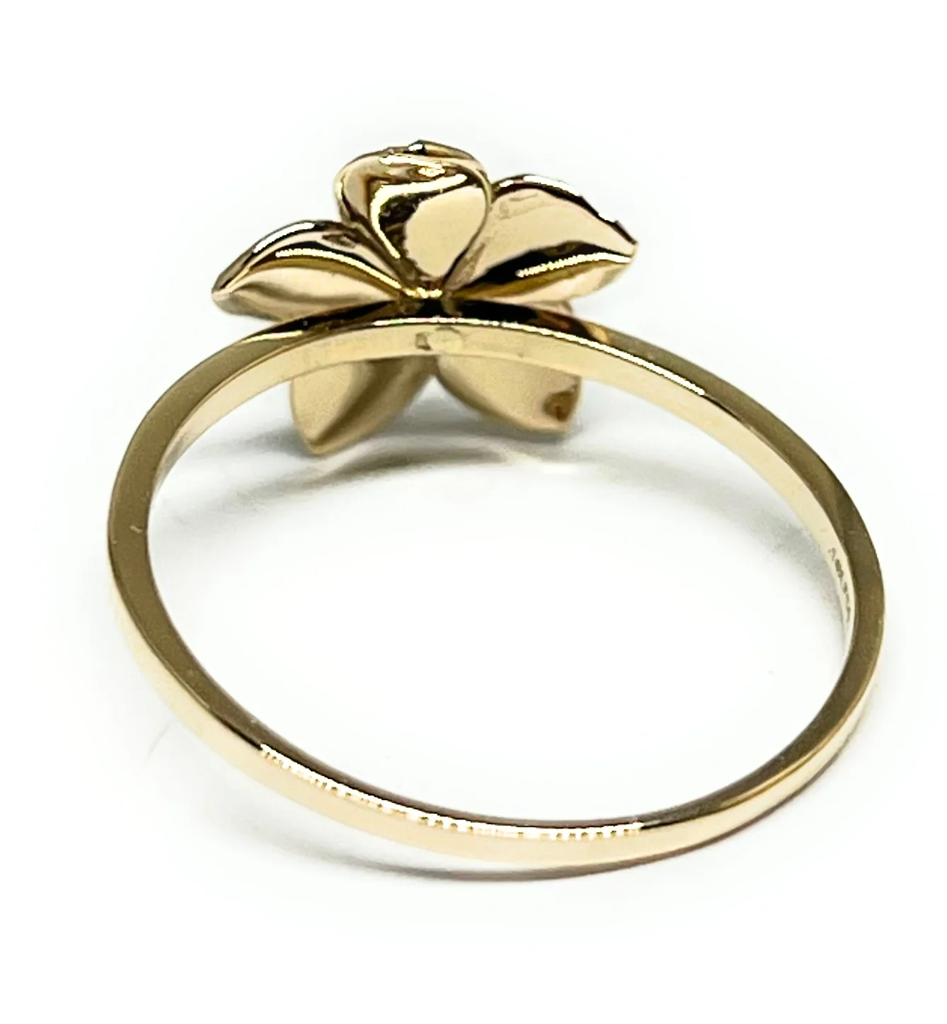 10k Solid Gold Yellow Hibiscus Flower Matte Ring (FC 304) - Image 3