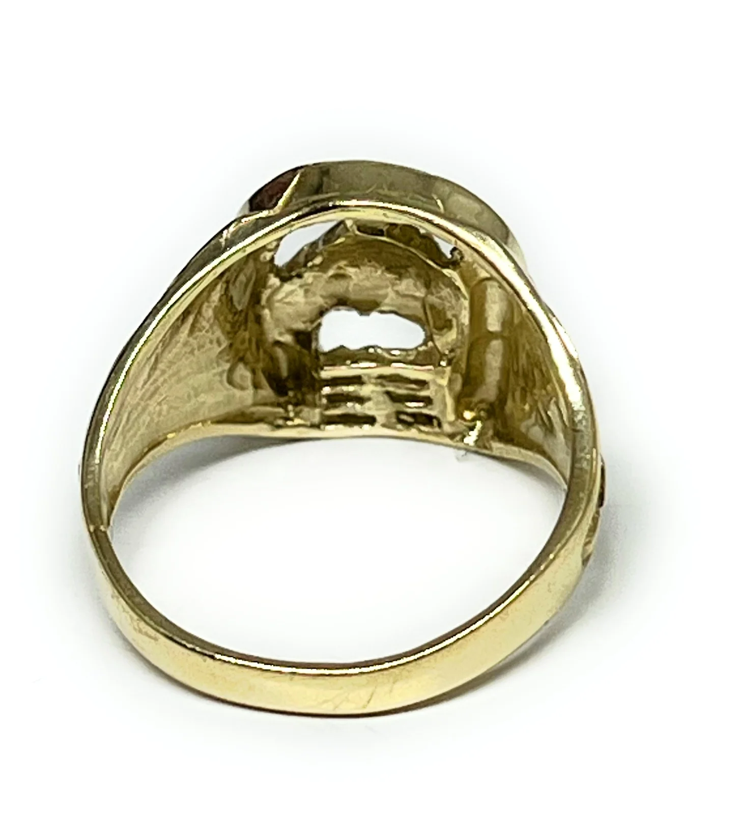 10k Solid Gold Yellow Horse Horseshoe Ring - Image 5