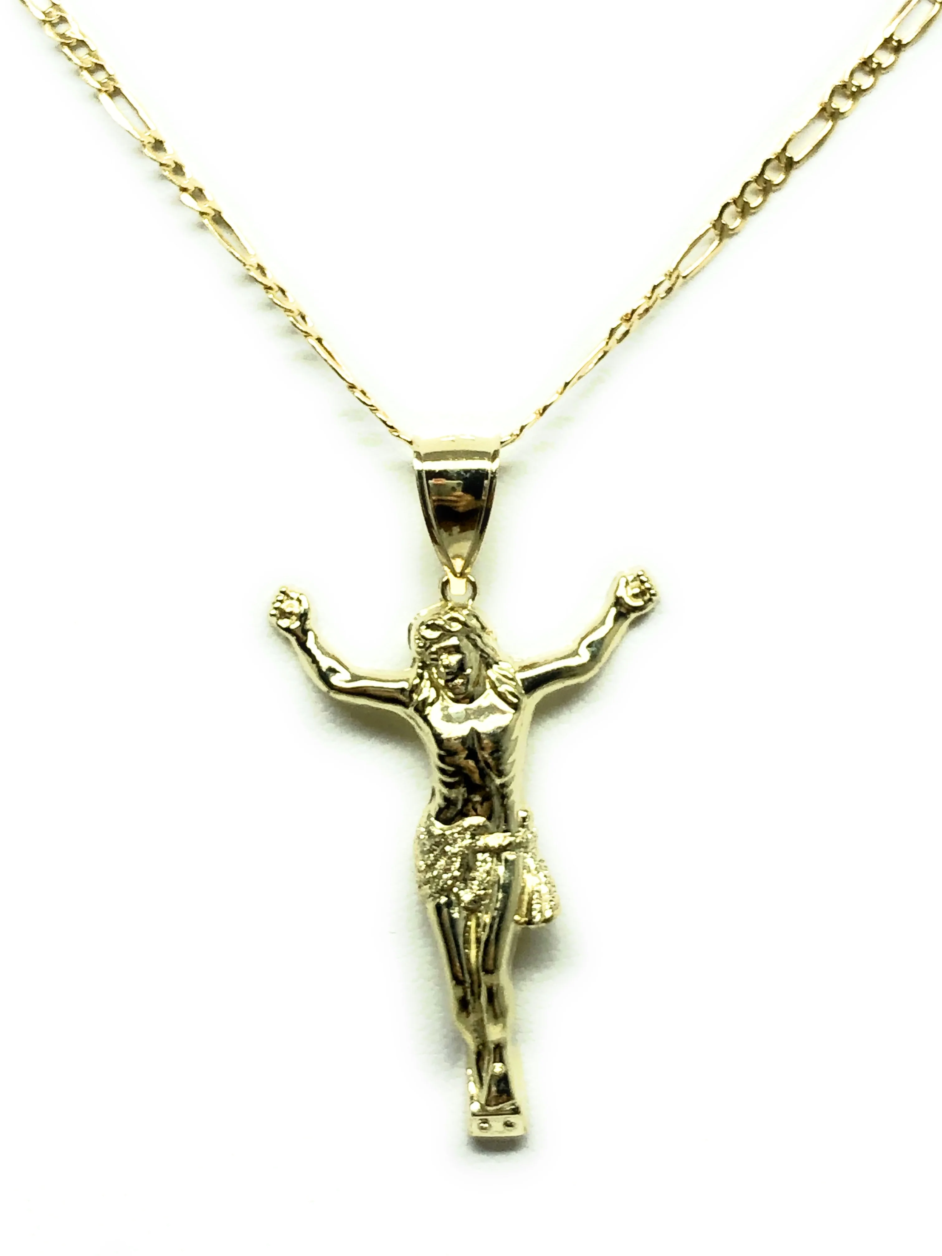 10k Solid Gold Yellow Jesus Body Crucifix Pendant Necklace - Image 4