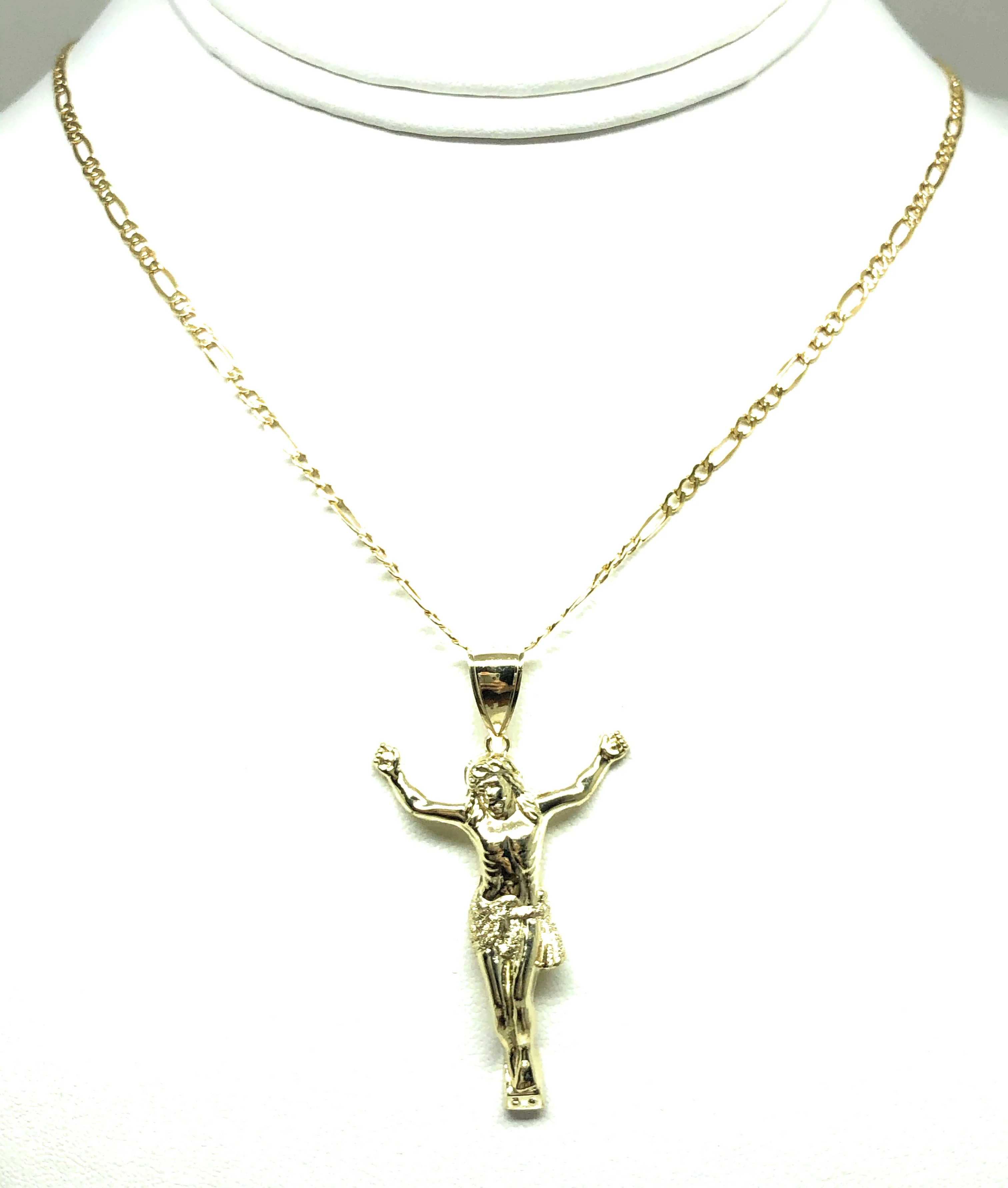 10k Solid Gold Yellow Jesus Body Crucifix Pendant Necklace - Image 5