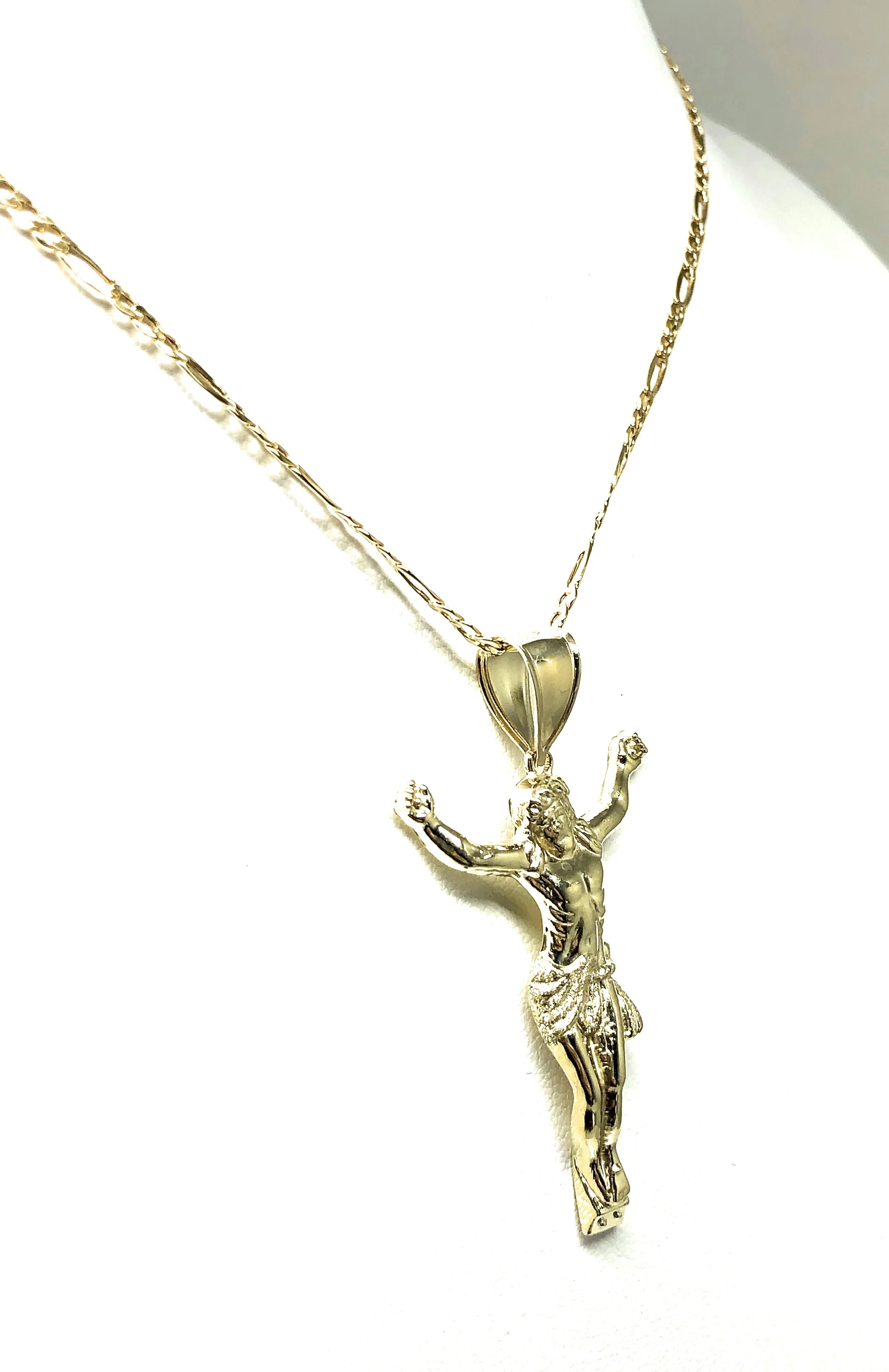 10k Solid Gold Yellow Jesus Body Crucifix Pendant Necklace - Image 7