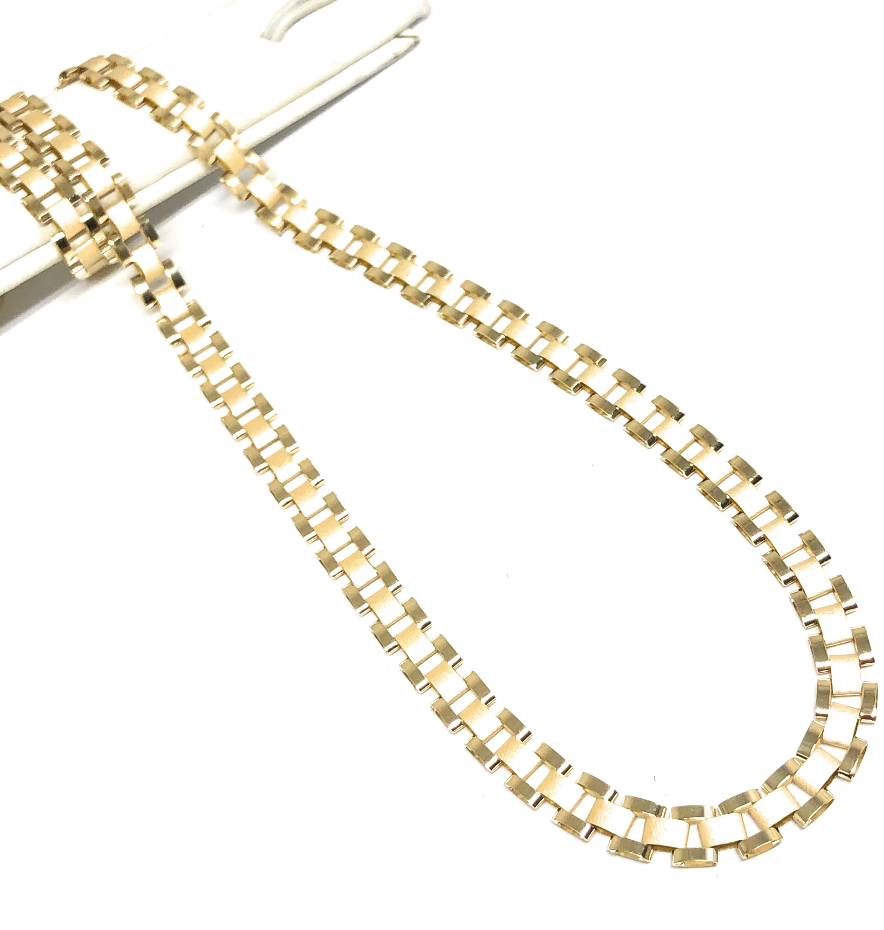10k Solid Gold Yellow Jubilee Oyster "ROLEX" Style Chain 20-26 inch 6-8mm (SEMI-HOLLOW STYLE)