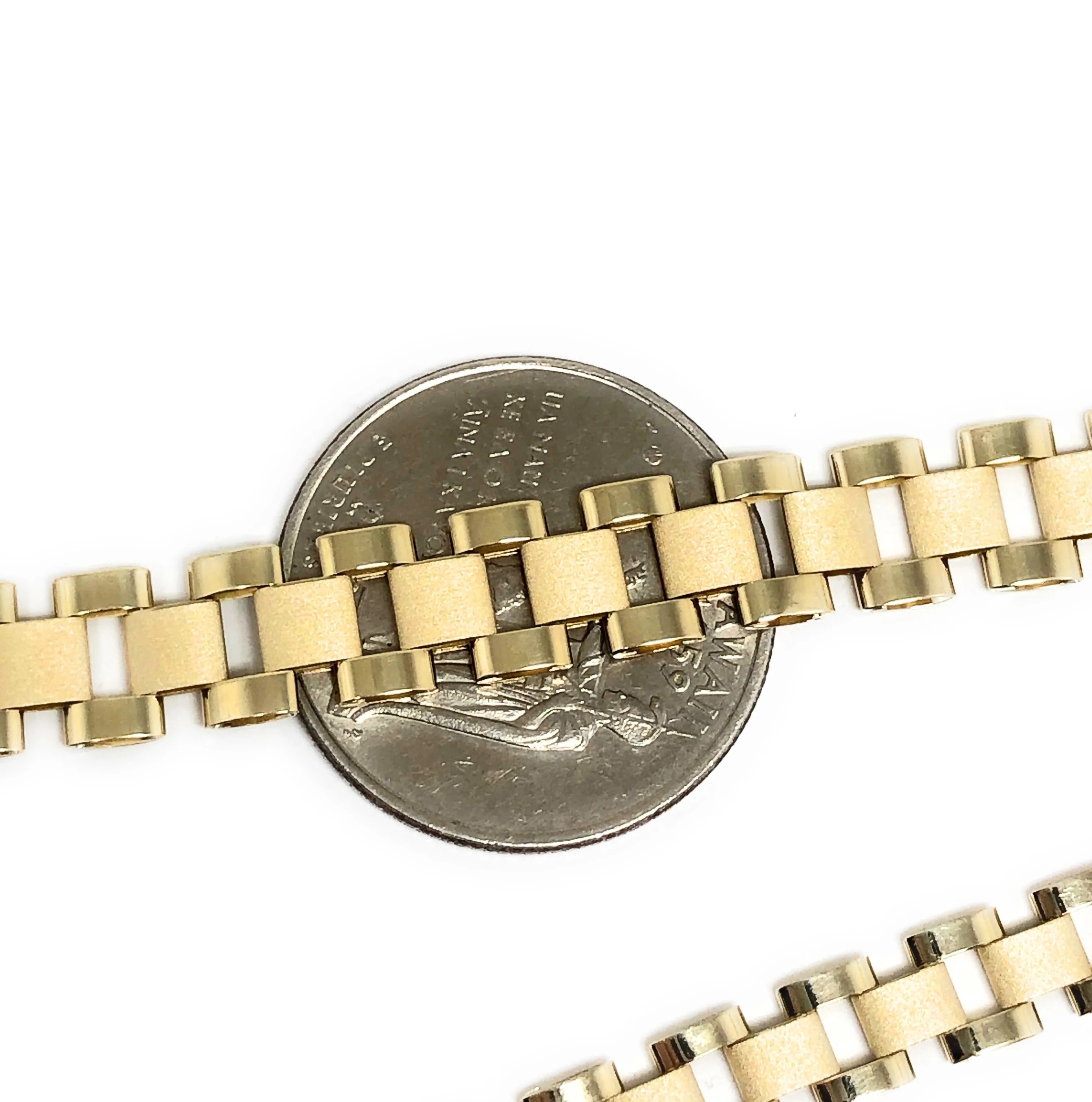 10k Solid Gold Yellow Jubilee Oyster "ROLEX" Style Chain 20-26 inch 6-8mm (SEMI-HOLLOW STYLE) - Image 4