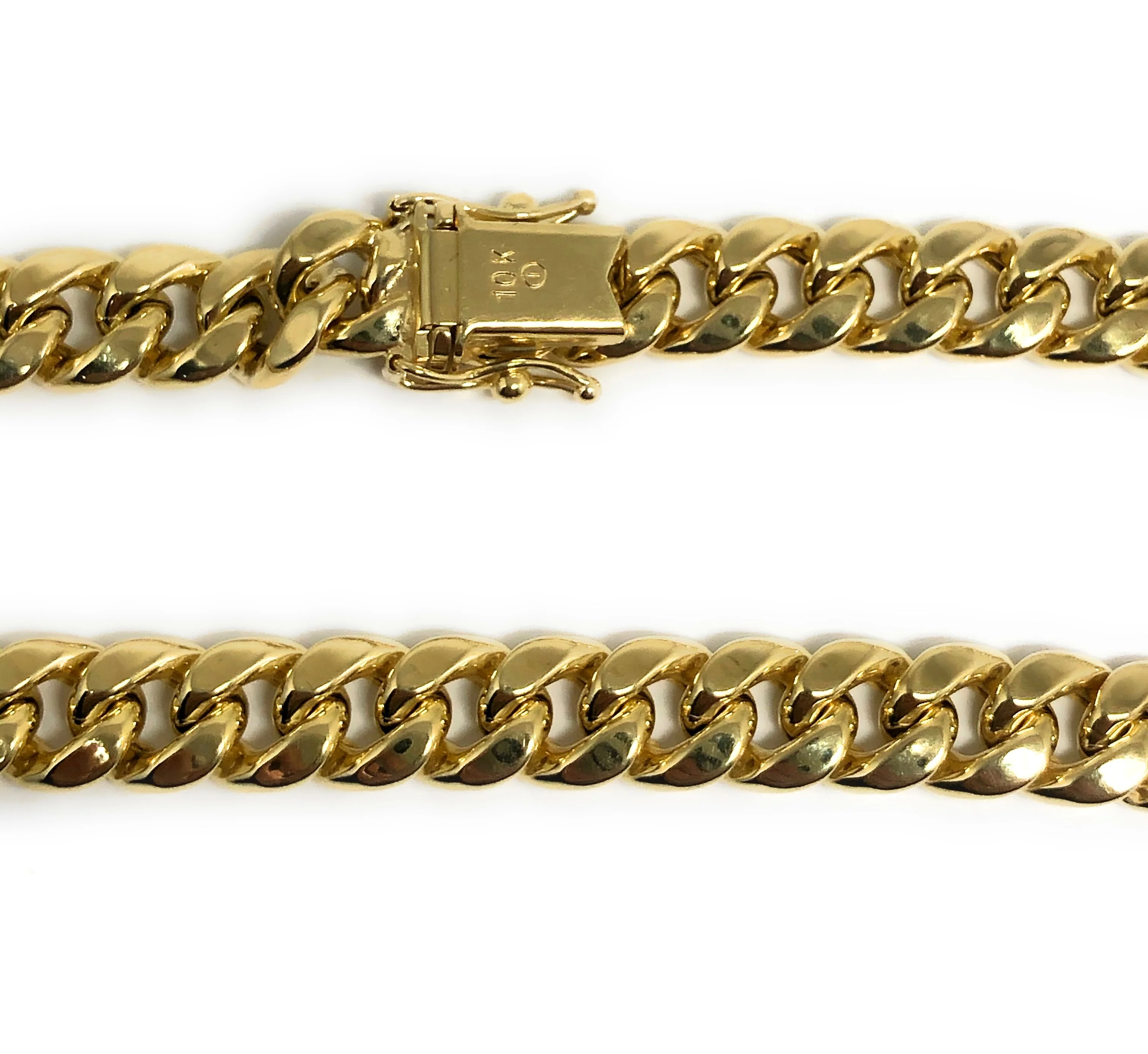 10k Solid Gold Yellow Miami Cuban Link Brracelet 8-8.5 inch 8mm Width Box Lock (Semi Hollow) 12-14g - Image 2