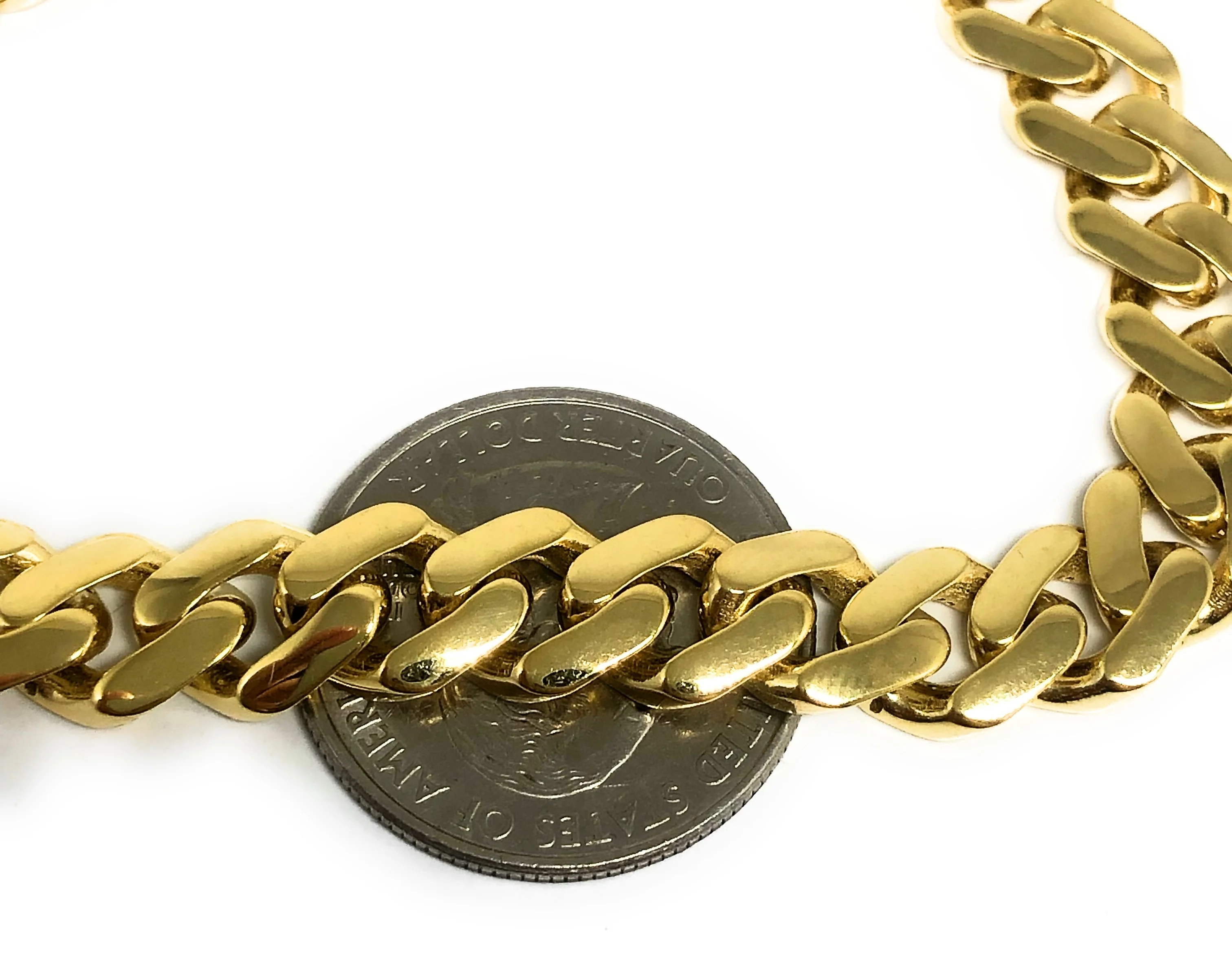 10k Solid Gold Yellow Monaco Miami Cuban Link Brracelet 8 inch 9.3mm Width (SEMI-HOLLOW STYLE) - Image 2