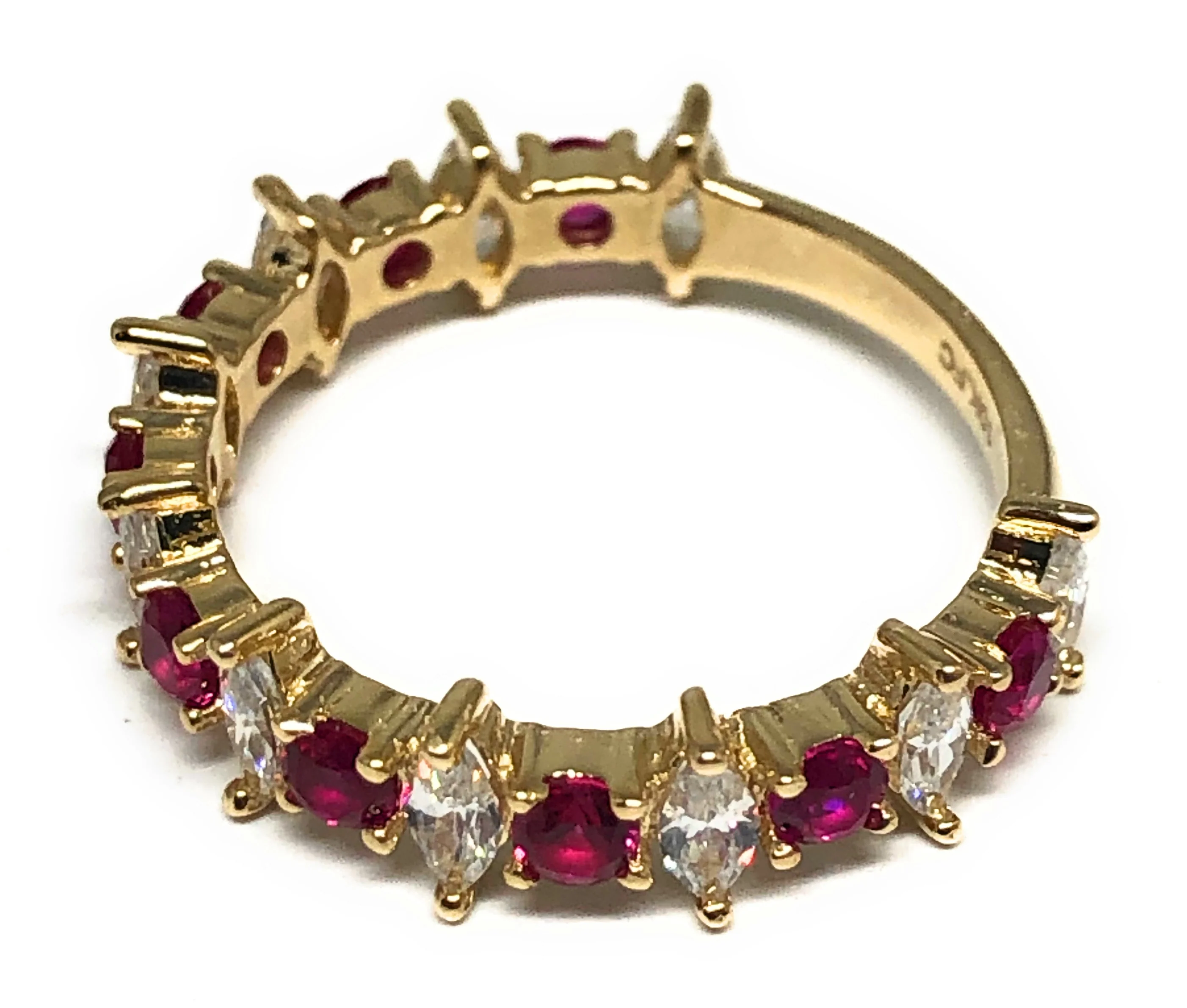 10k Solid Gold Yellow Multi-Color CZ Ring (RED, BLUE, GREEN, WHITE) (FC 112) - Image 2