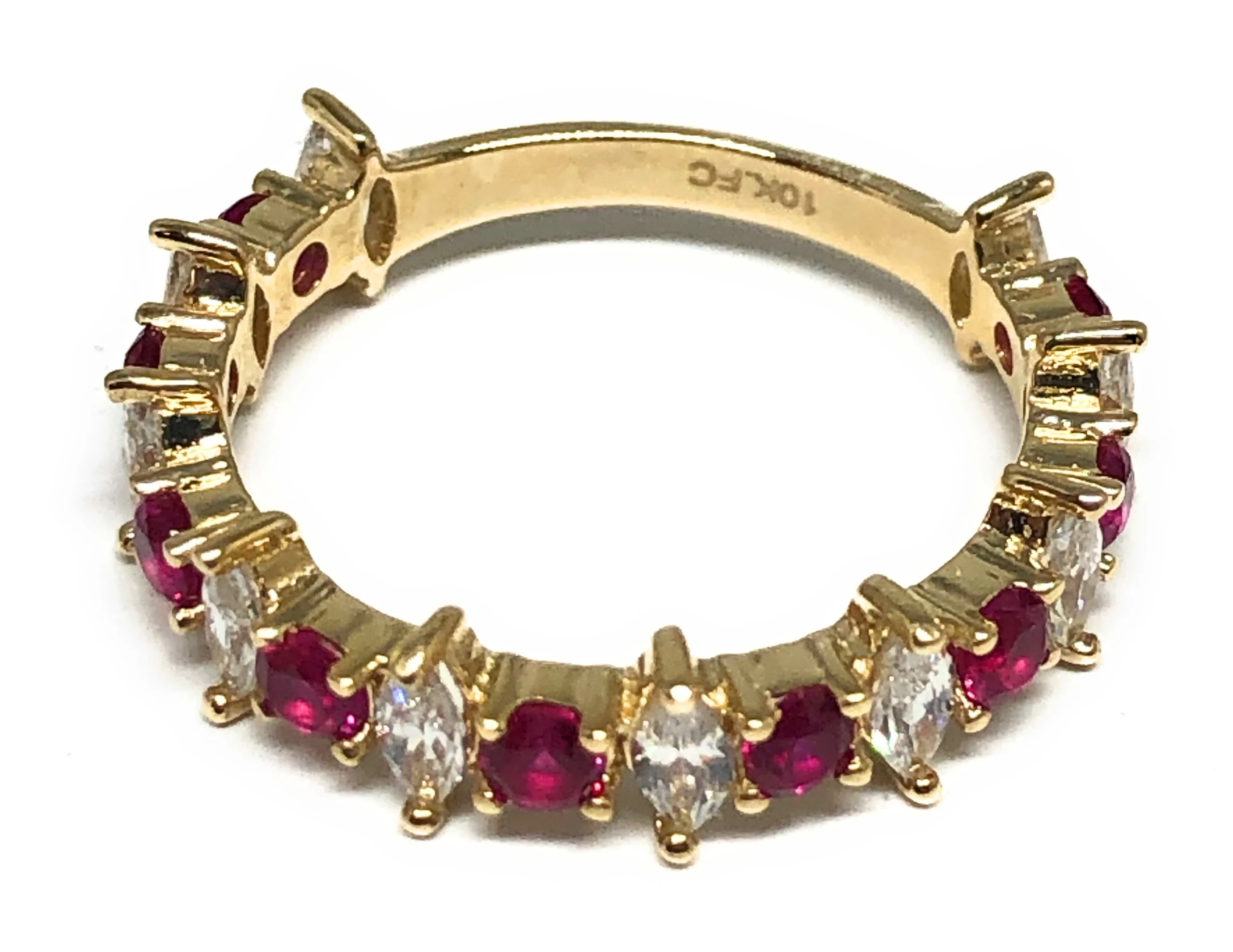 10k Solid Gold Yellow Multi-Color CZ Ring (RED, BLUE, GREEN, WHITE) (FC 112) - Image 3