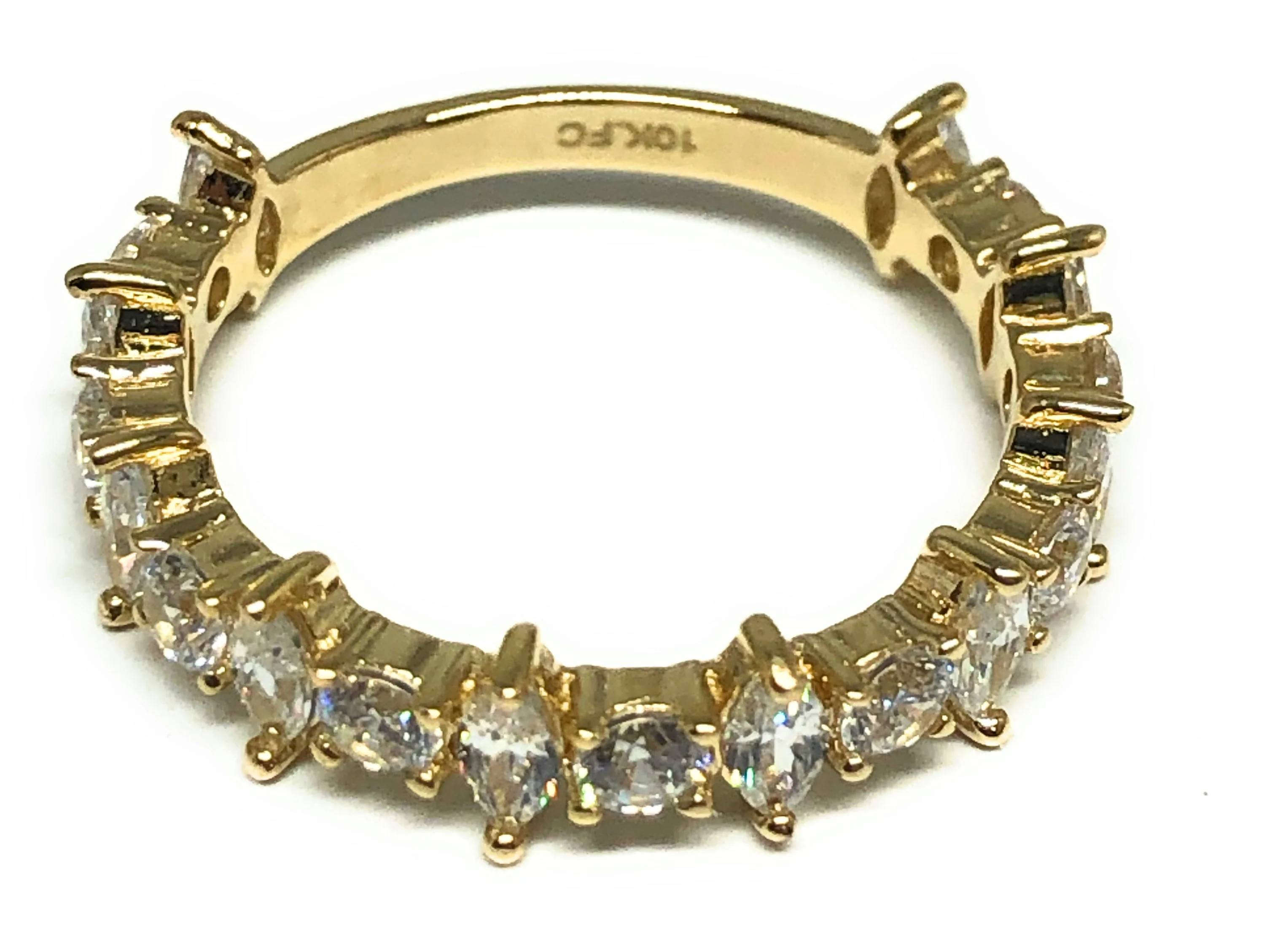 10k Solid Gold Yellow Multi-Color CZ Ring (RED, BLUE, GREEN, WHITE) (FC 112) - Image 4