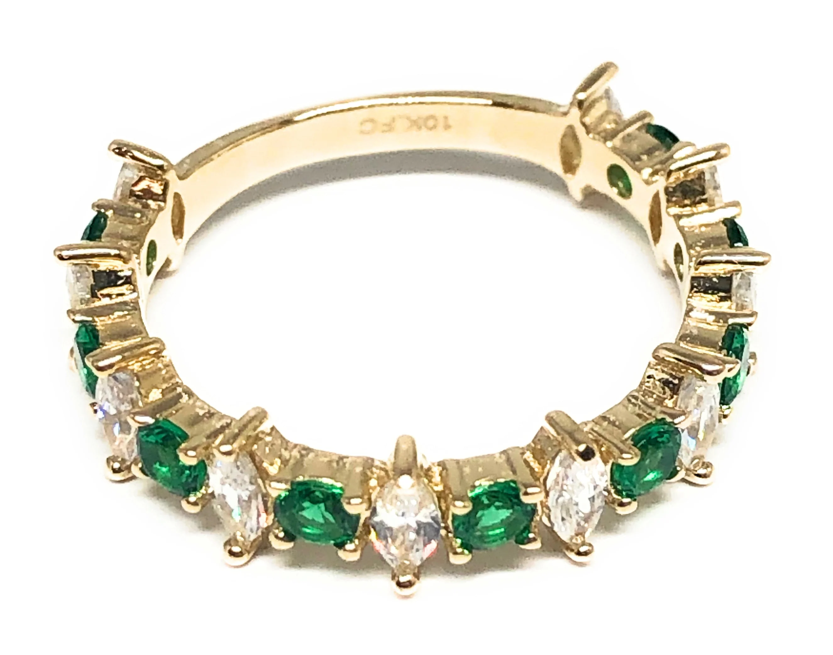 10k Solid Gold Yellow Multi-Color CZ Ring (RED, BLUE, GREEN, WHITE) (FC 112) - Image 5