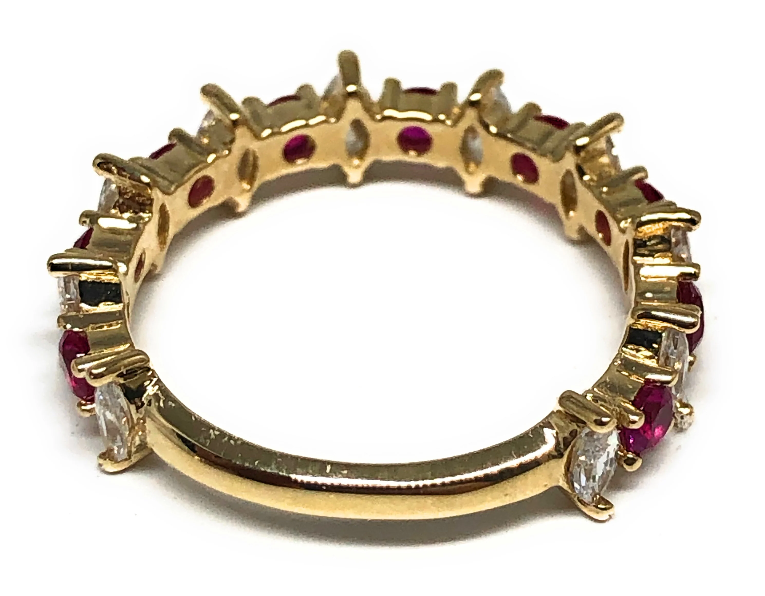 10k Solid Gold Yellow Multi-Color CZ Ring (RED, BLUE, GREEN, WHITE) (FC 112) - Image 6