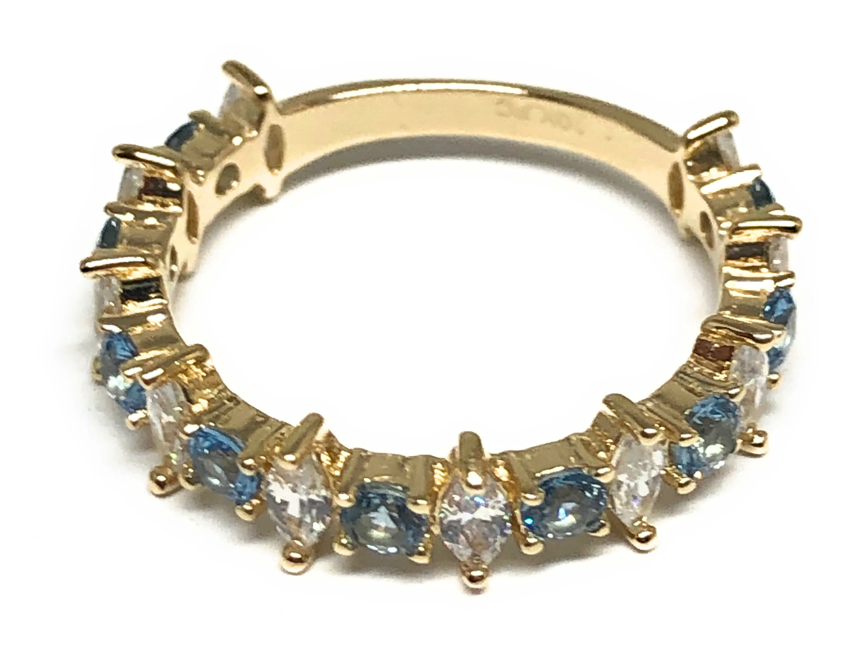 10k Solid Gold Yellow Multi-Color CZ Ring (RED, BLUE, GREEN, WHITE) (FC 112) - Image 7